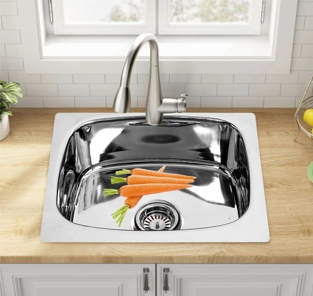18X16X9 inch Kitchen Sink Glossy Finish Stainless Vessel Sink