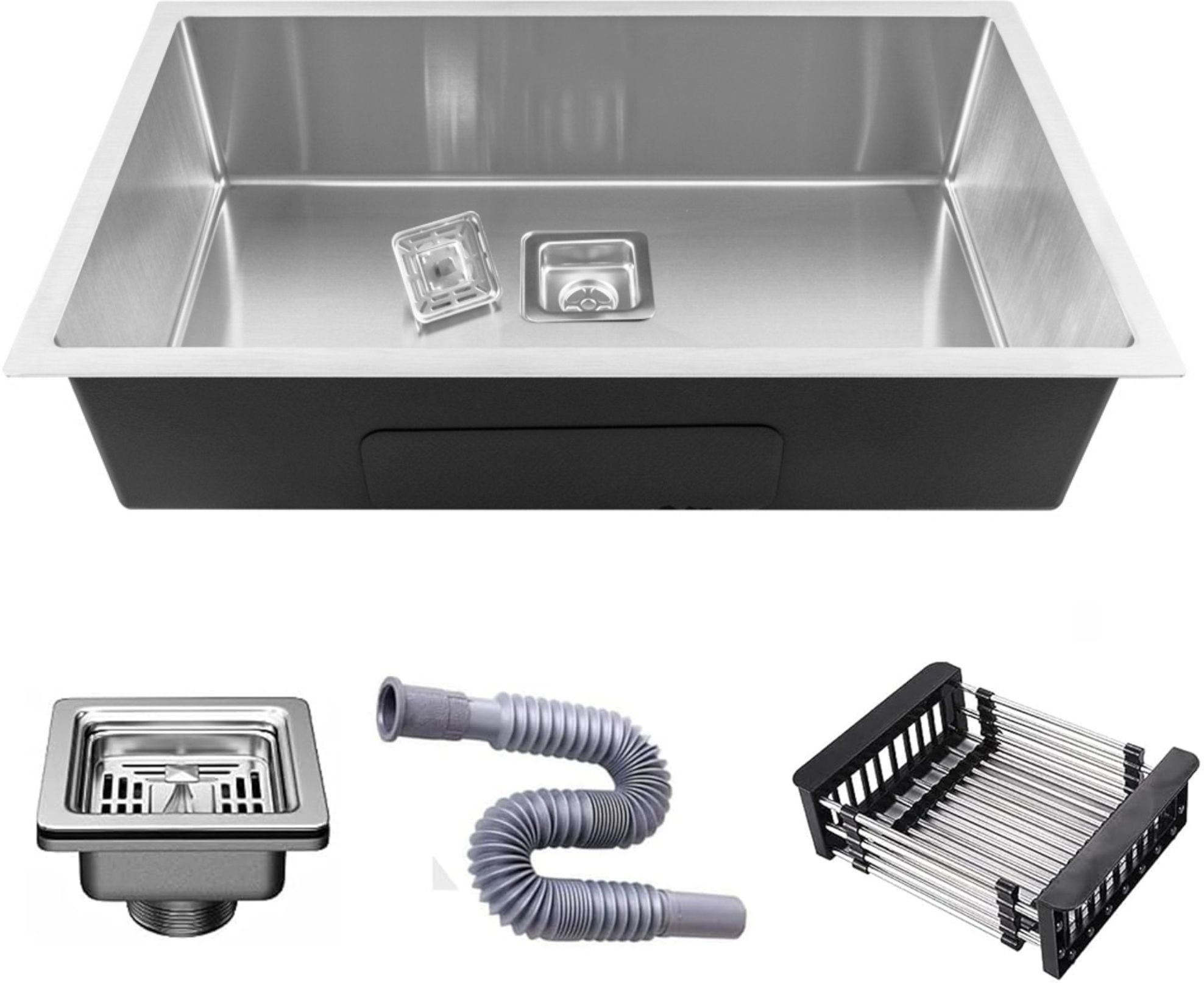 30"x18"x10" Single Bowl Handmade Kitchen Sink GS-09Silver Vessel Sink