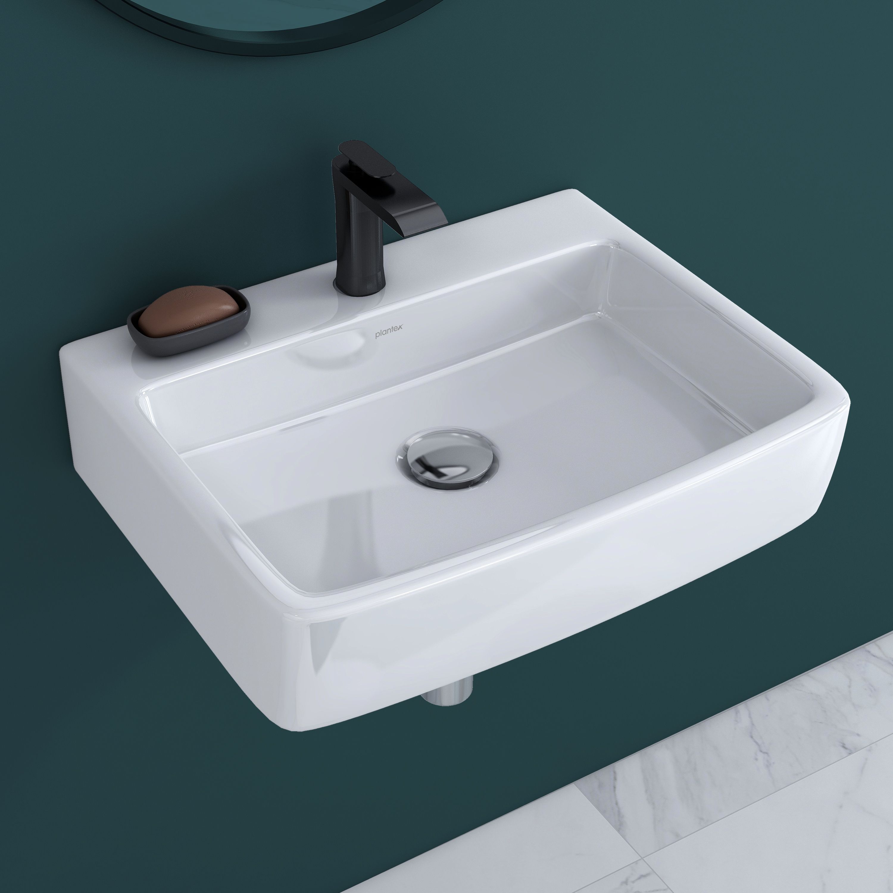 Ceramic Wall Hung Basin/Washbasin for Bathroom/Sink for Living Room (Bolton) Corner Basin