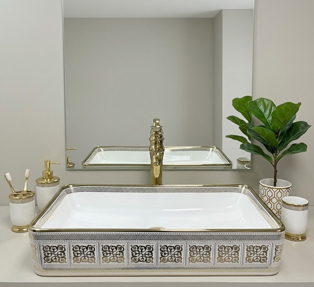 uniwell Premium Rectangle Ceramic Counter Top Bathroom Basin | Glossy Vanity Bowl | US-1004-A Table Top Basin-picture-35