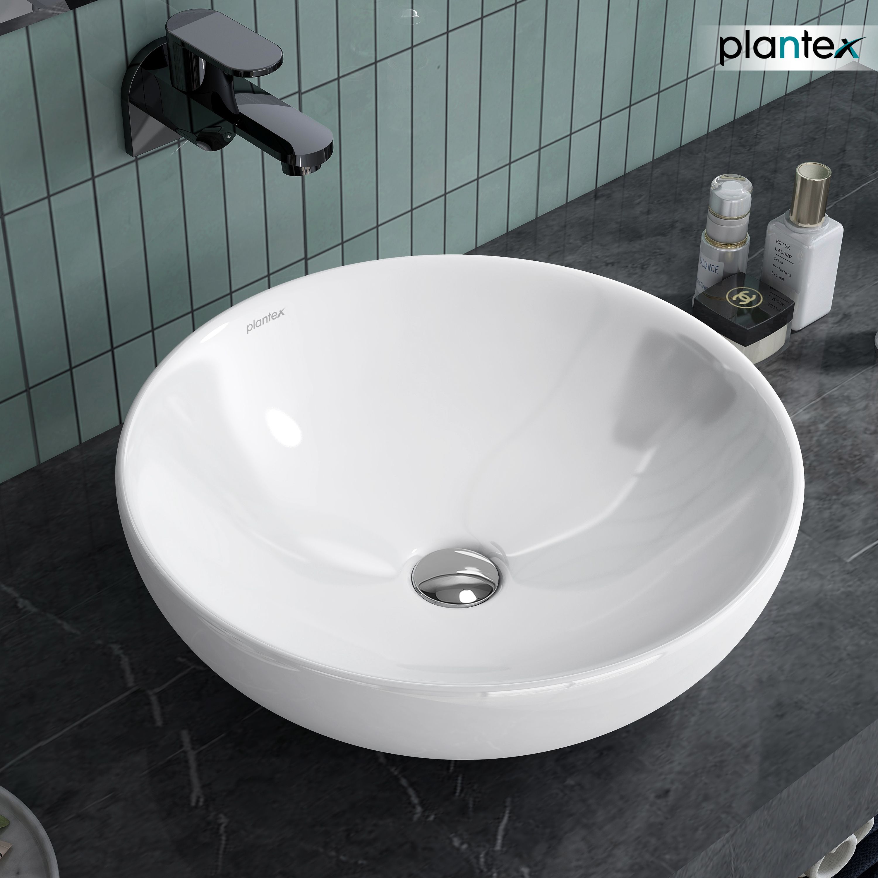 Platinium Ceramic Tabletop Round Wash Basin/Countertop Sink (15.5x15.5x5 Inch) Table Top Basin-image-29