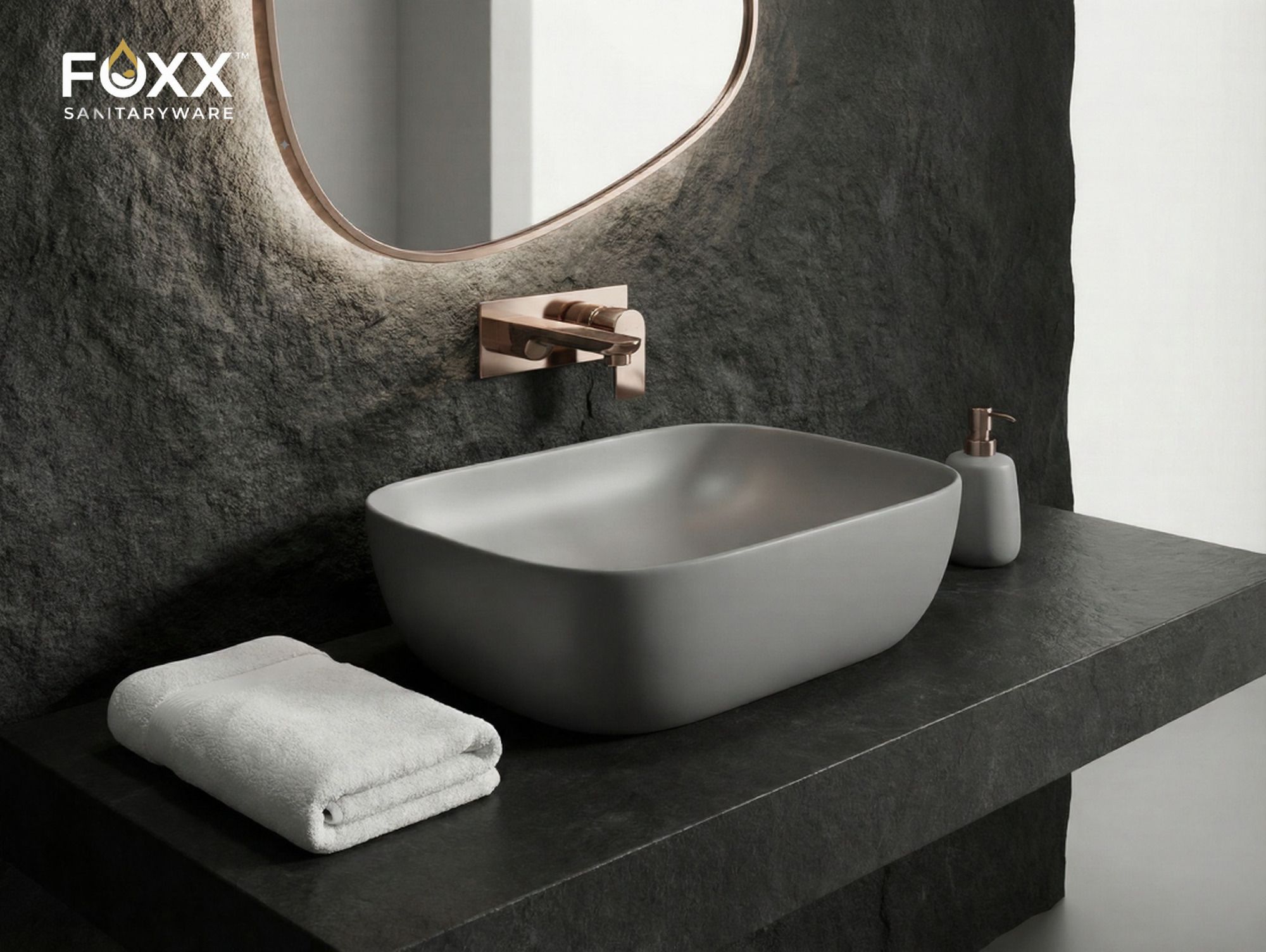 Modern Ceramic Wash Basin for Bathroom(18x13x5)(B-Grey Matt) (18x13x5)(B-Grey Matt) Table Top Basin-image-37
