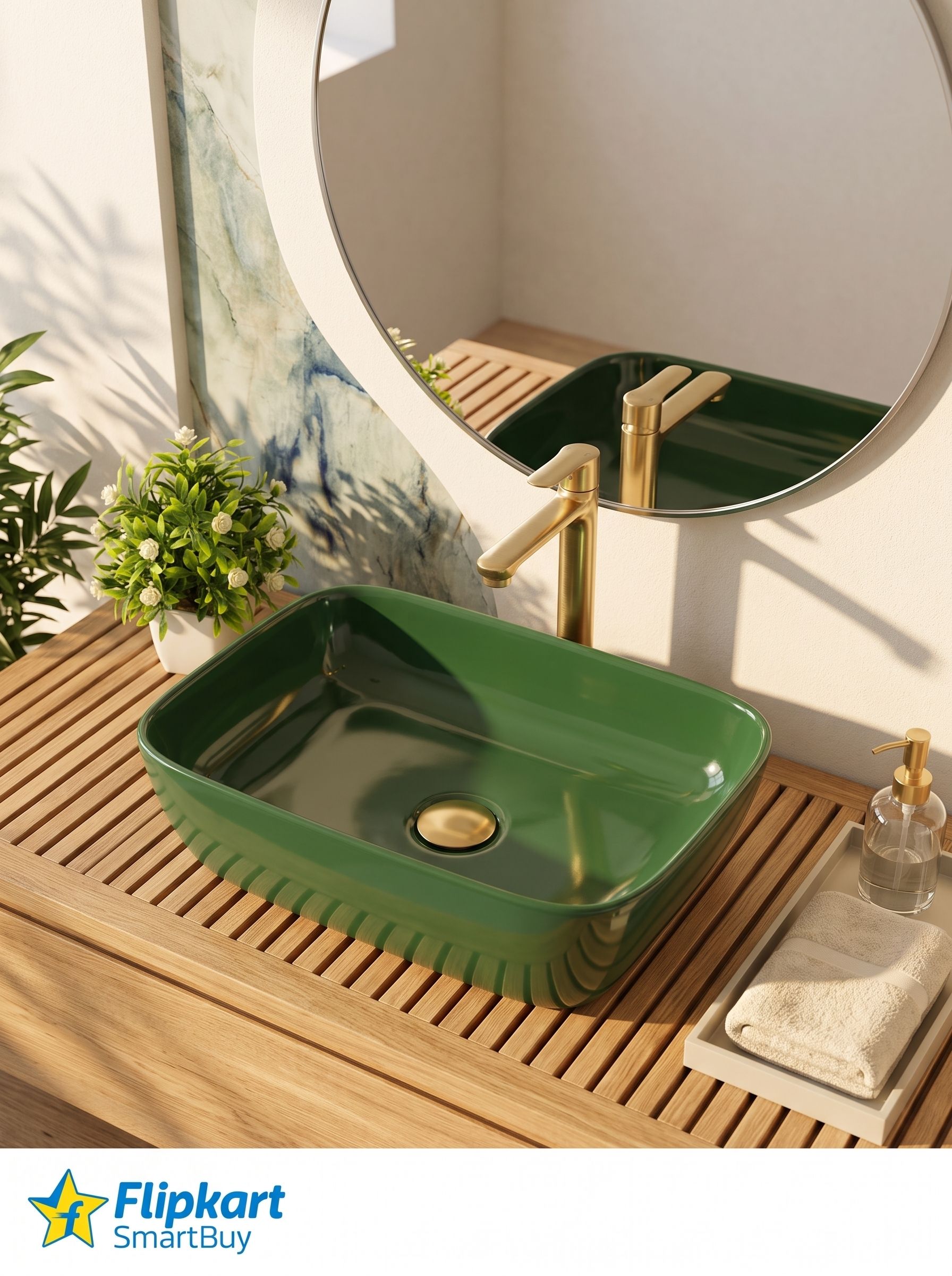 Ceramic Counter Top Wash Basin,Luxury Table Top Vessel Sink,Bathroom Basin Green Designer Ceramic Wash Basin (Size18*13*5inch) Table Top Basin Table Top Basin-image-39