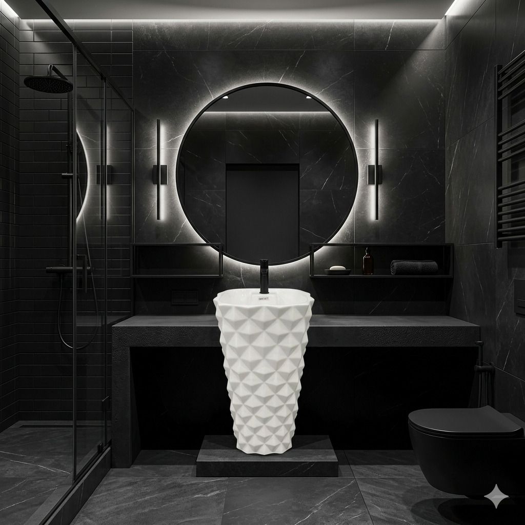 FREE STANDING PEDESTAL WASH BASIN WHITE MONTANA WHITE WASH BASIN STANDING PEDESTAL WASH BASIN Pedestal Basin-image-27