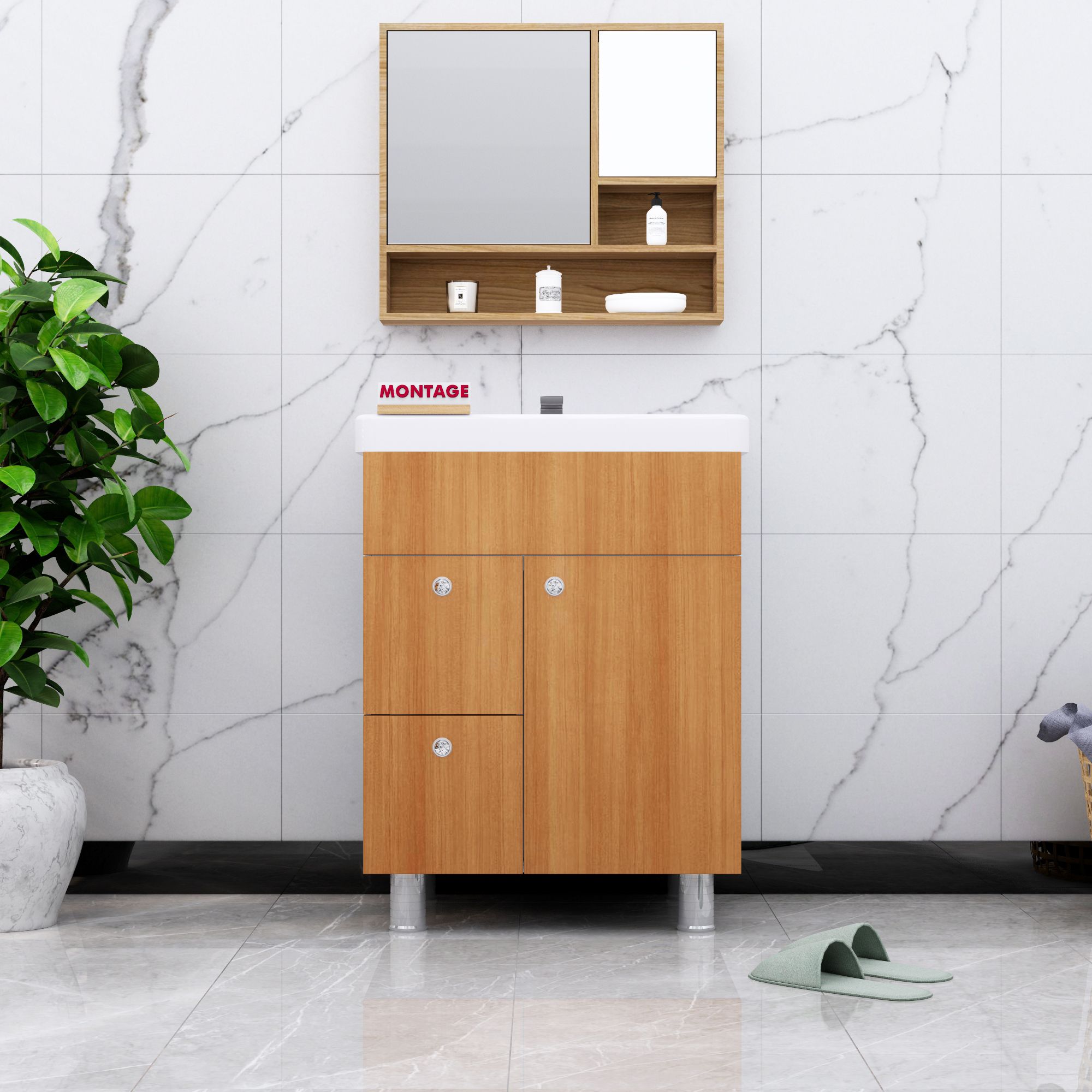 Wash Basin Vanity High Quality HDHMR Engineered Wood Wash Basin Cabinet DMS00026 Under Counter Basin-image-36