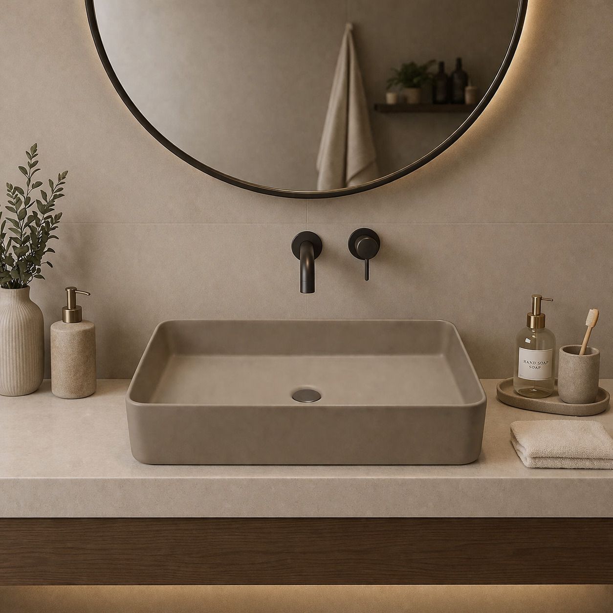 uniwell Premium Rectangle Ceramic Counter Top Bathroom Basin | Matte Vanity Bowl | US-1004-I Table Top Basin-picture-29