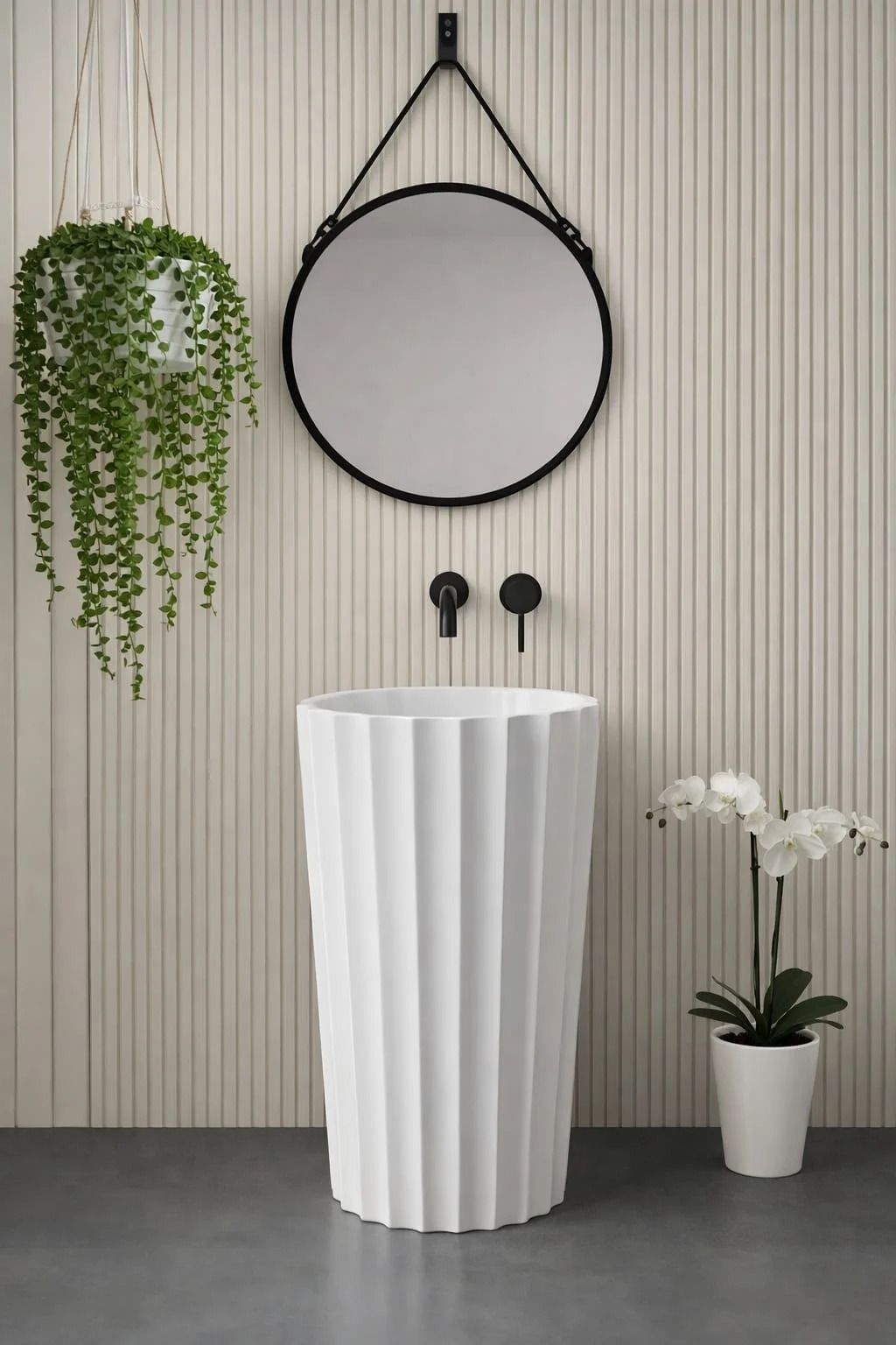 Designer Ceramic Wash Basin | Designer Floor Mounted Wash Basin | Square Shape | Premium Bathroom Sink | White Pedestal Basin-image-27