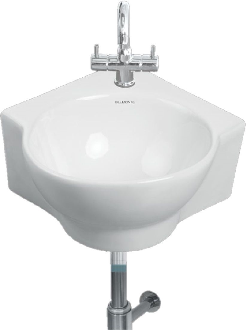 Corner Sink Wall Hung Mounted Glossy Finish White Wash Basin for Bathroom Size 13 x 13 x 5 Inch Corner Basin-image-42