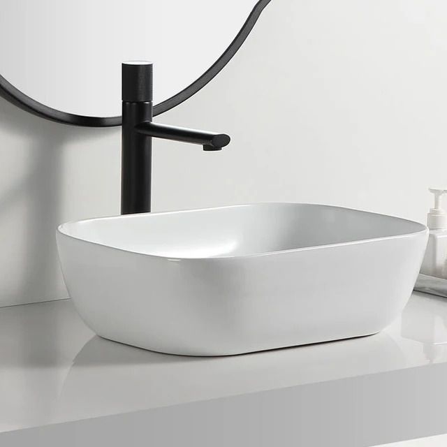 White Glossy Finish 13X18 Table Top Wash Basin Table Top Basin-image-43