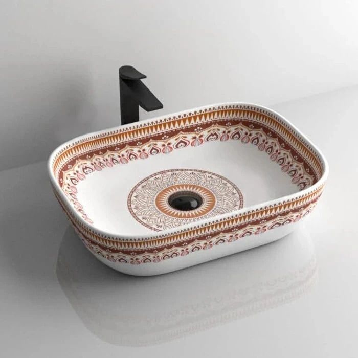 (18x13x5)Decorative ceramic glossy finish Over counter for Bathroom Living room KM-BASIN-22 Table Top Basin-image-33