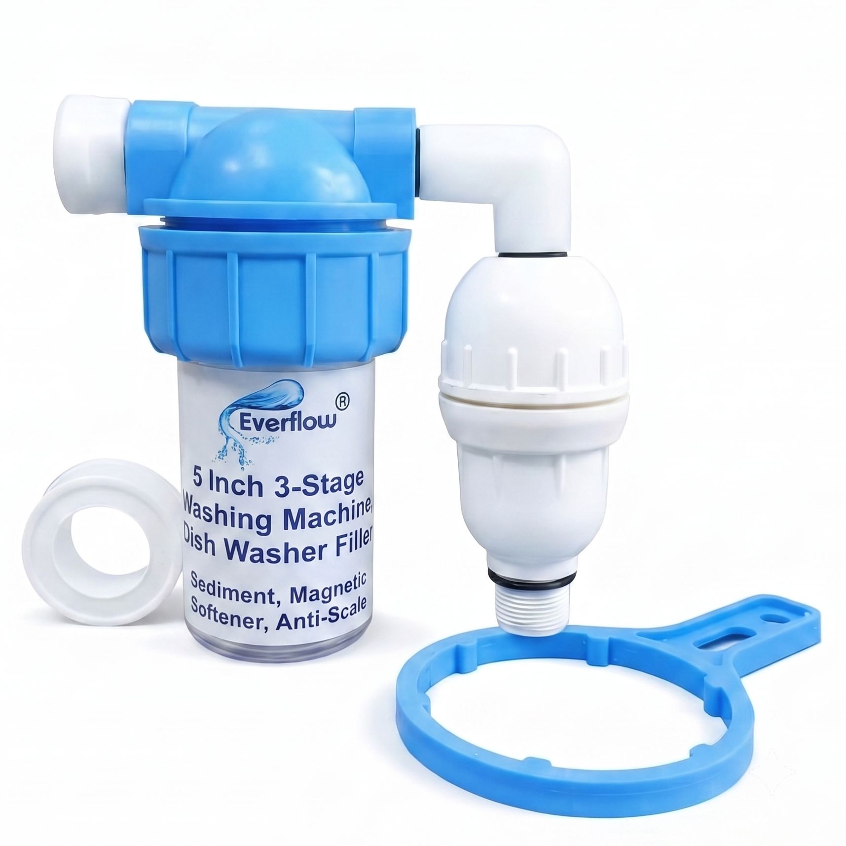 everflow 3-Stage Washing Machine Filter | Sediment & Anti-Scale Water Softener Washing Machine Dryer Lint Filter-picture-23