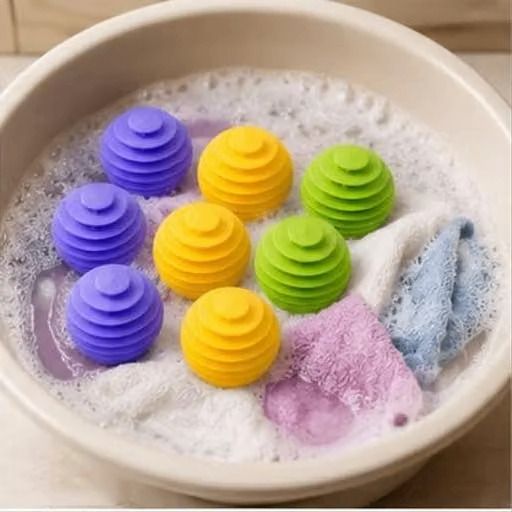 raxit e-mart Big Size Fabric Care Laundry Balls 8 Pcs Reusable Washing Aid Washing Machine Dryer Lint Filter-picture-20