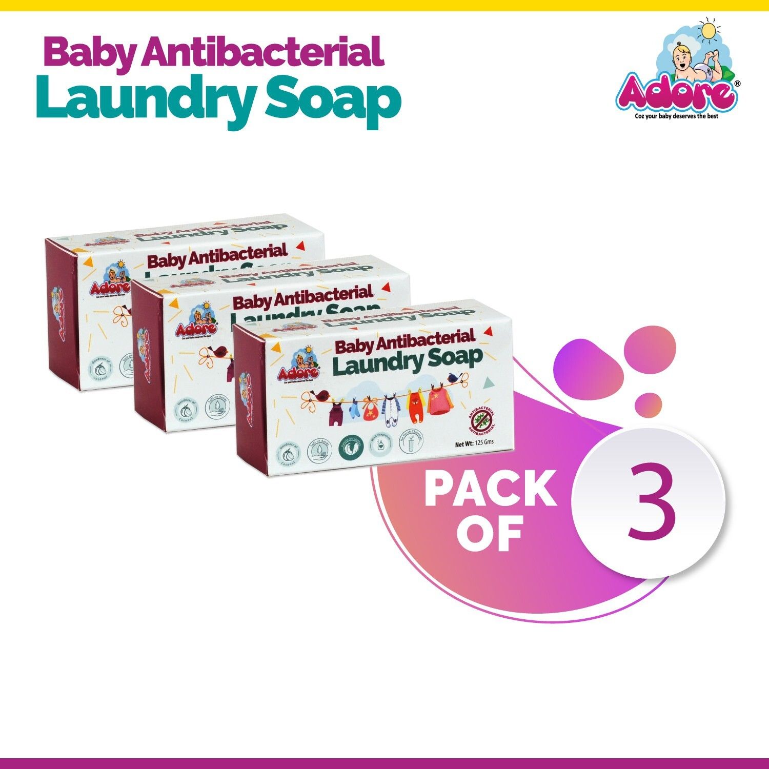 Adore Baby Antibacterial Laundry Bar Soap
