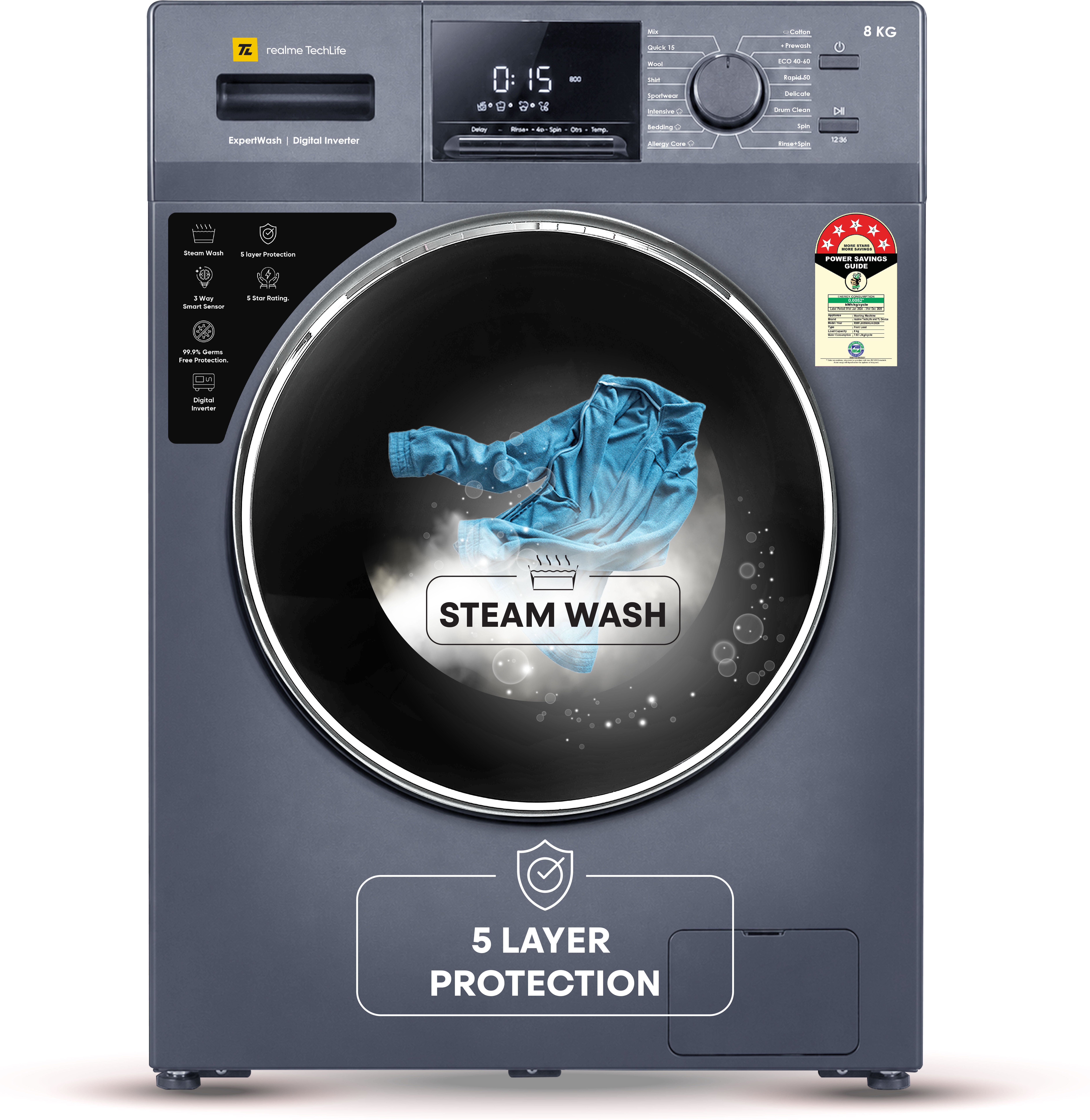realme techlife 8 kg Fully Automatic Front Load with In-built Heater Blue-picture-10