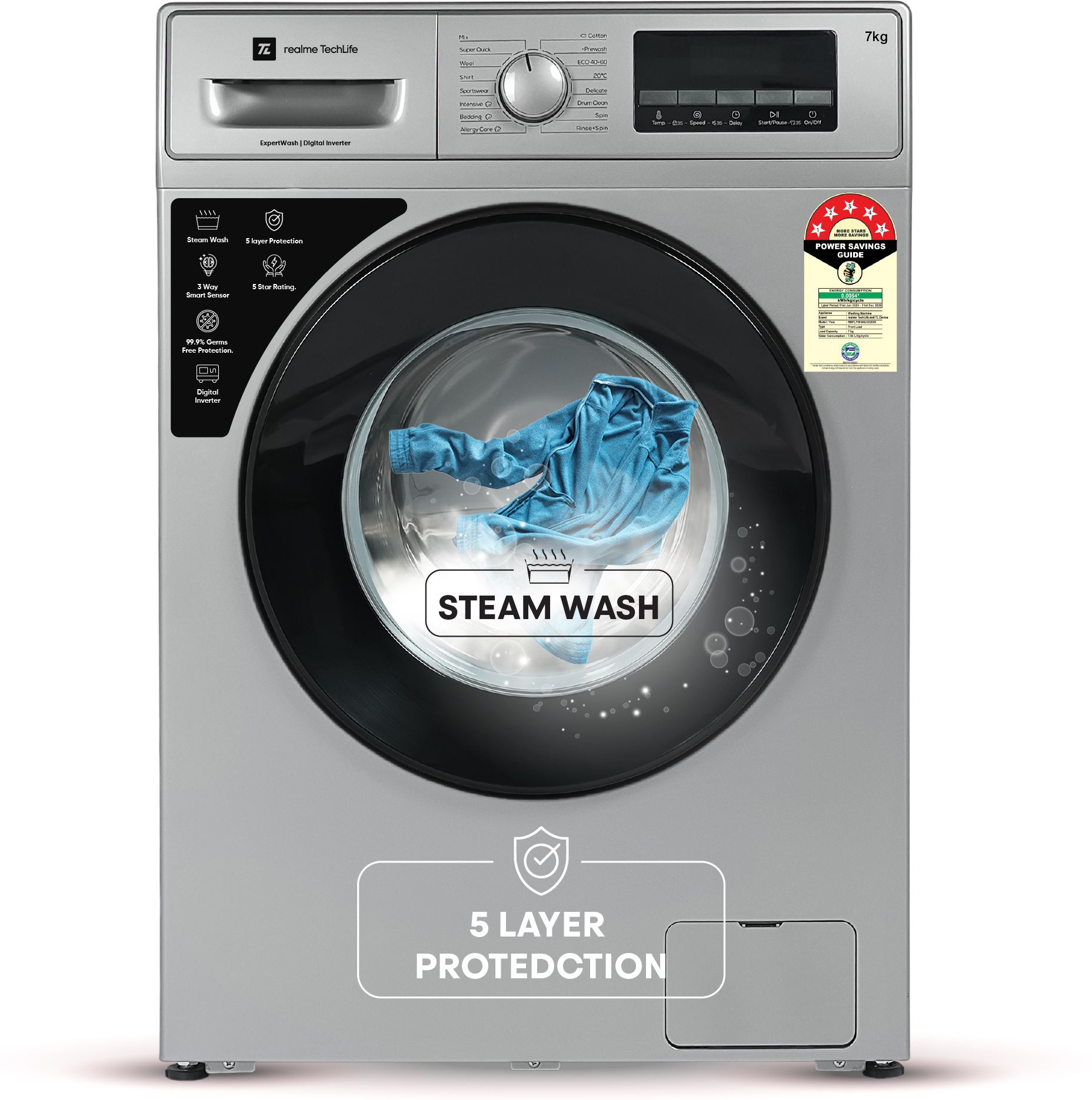realme techlife 7 kg In-built Heater with ExpertWash Fully Automatic Front Load with In-built Heater Grey-picture-39
