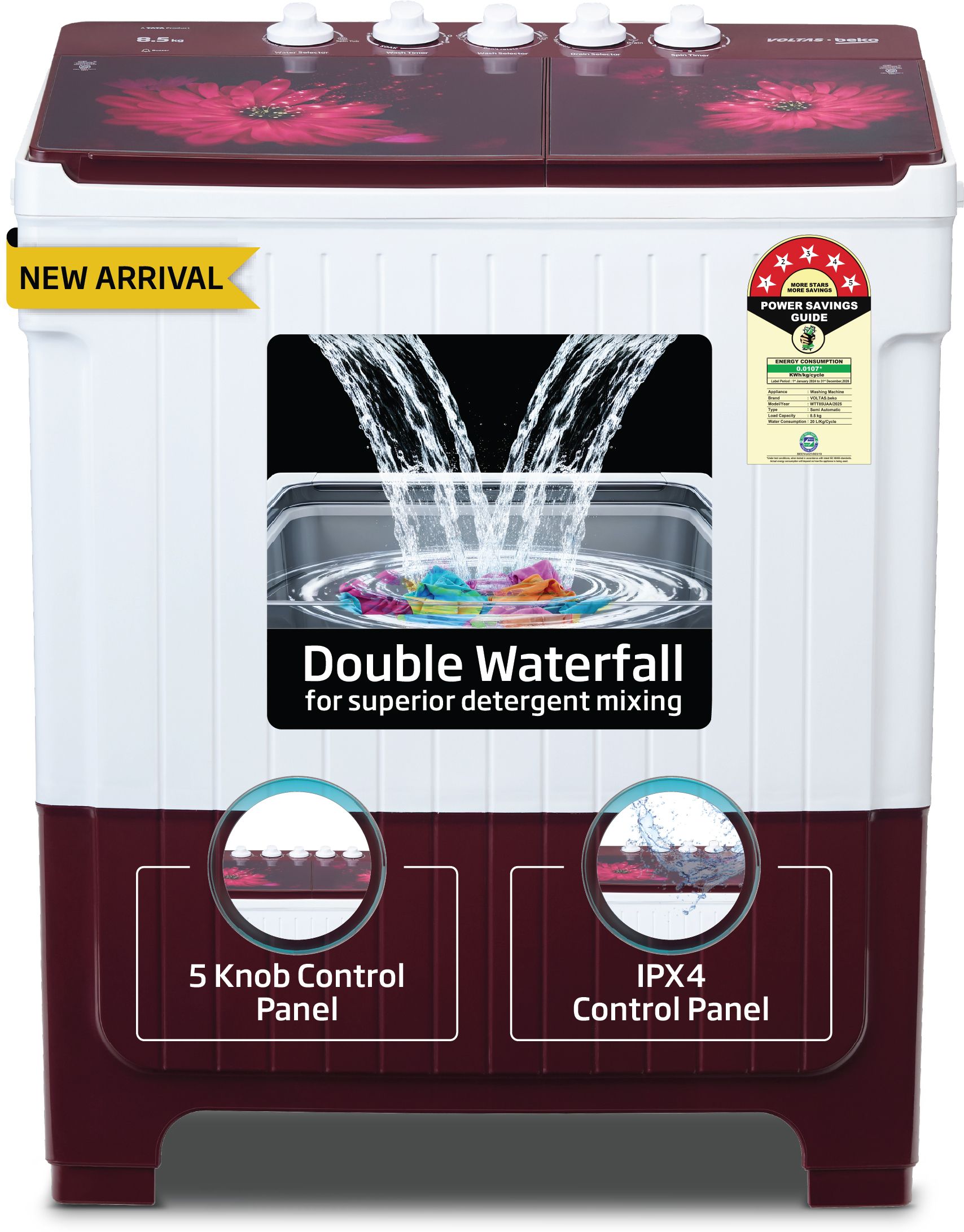 voltas beko by a tata product 8.5 kg 5 Star Semi Automatic Top Load Multicolor-picture-14