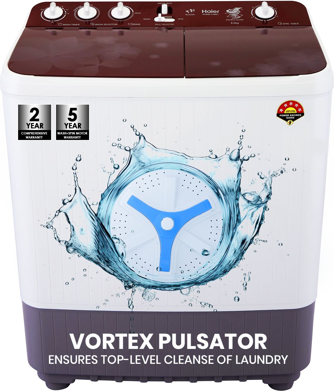haier 8 kg Anti Bacterial Vortex Pulsator, 1300 RPM, Softfall Technology, Spray Function, Wash Programs, Magic Filter, Rat Mesh Semi Automatic Top Load Multicolor-picture-11