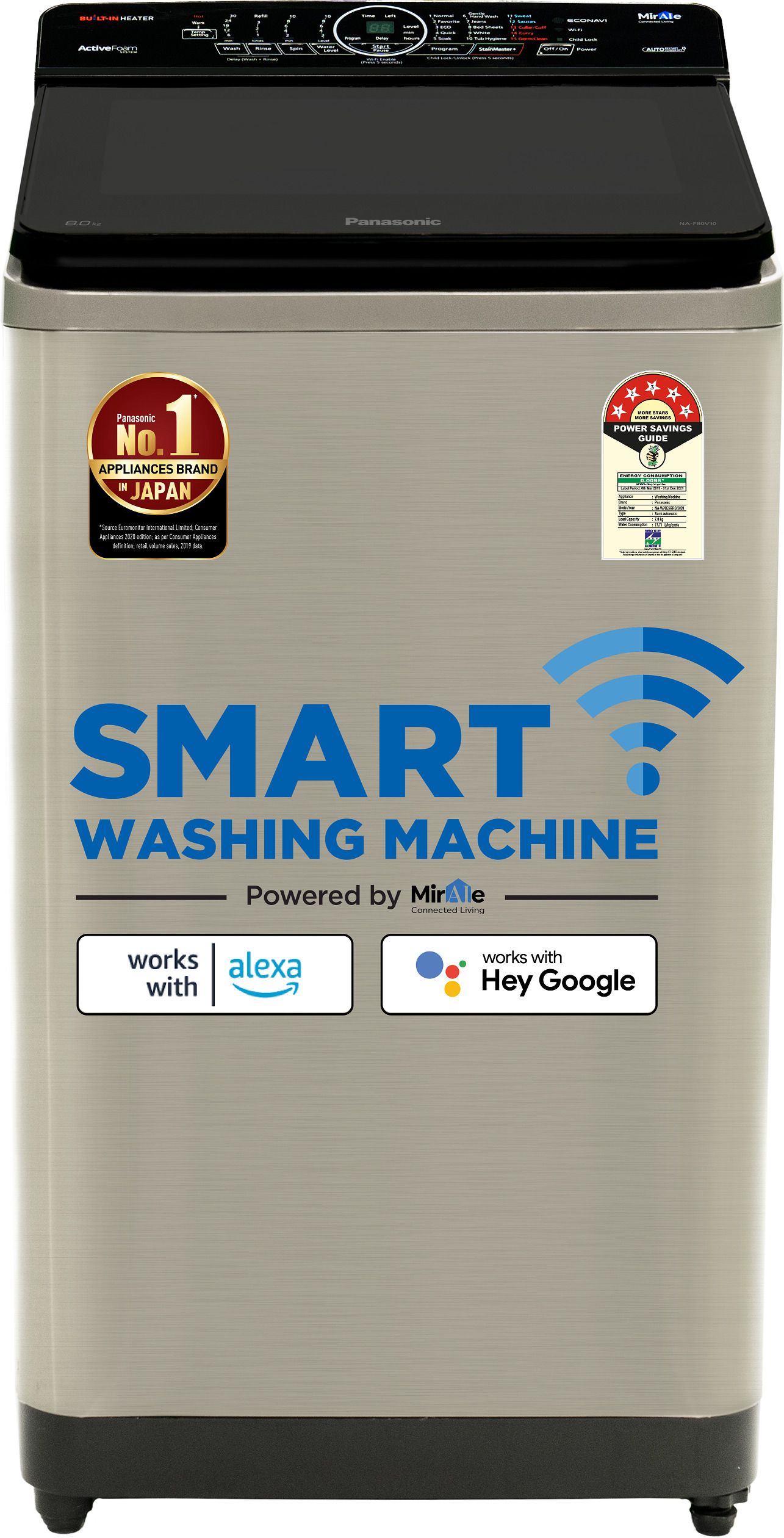 panasonic 8 kg Wi-Fi EnabledSmart Washing Machine Fully Automatic Top Load with In-built Heater Grey-picture-38