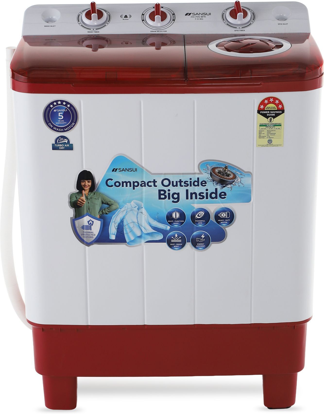 7 kg Semi Automatic Top Load Red-image-20