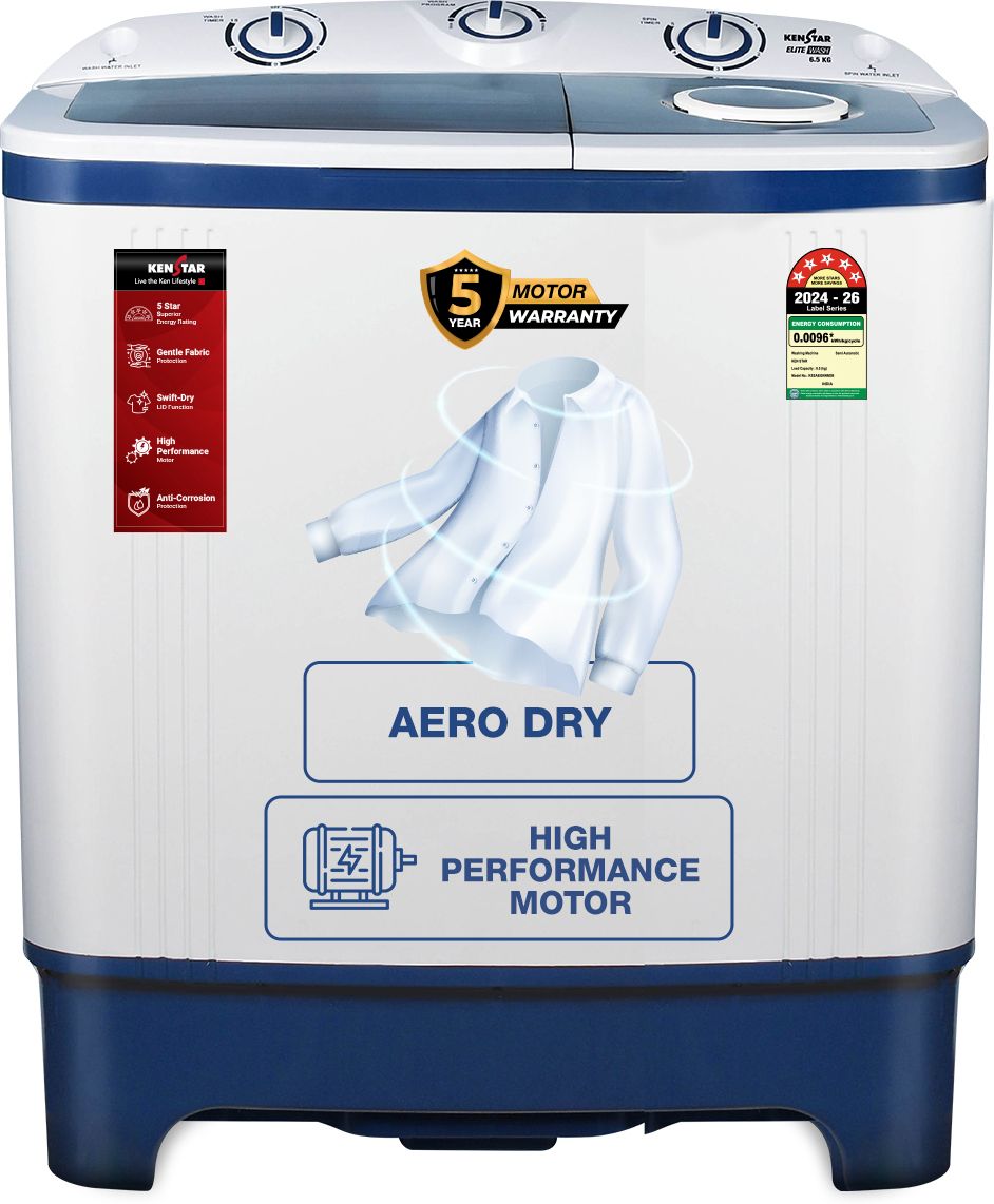 kenstar 6.5 kg Semi Automatic Top Load Blue, White-picture-15