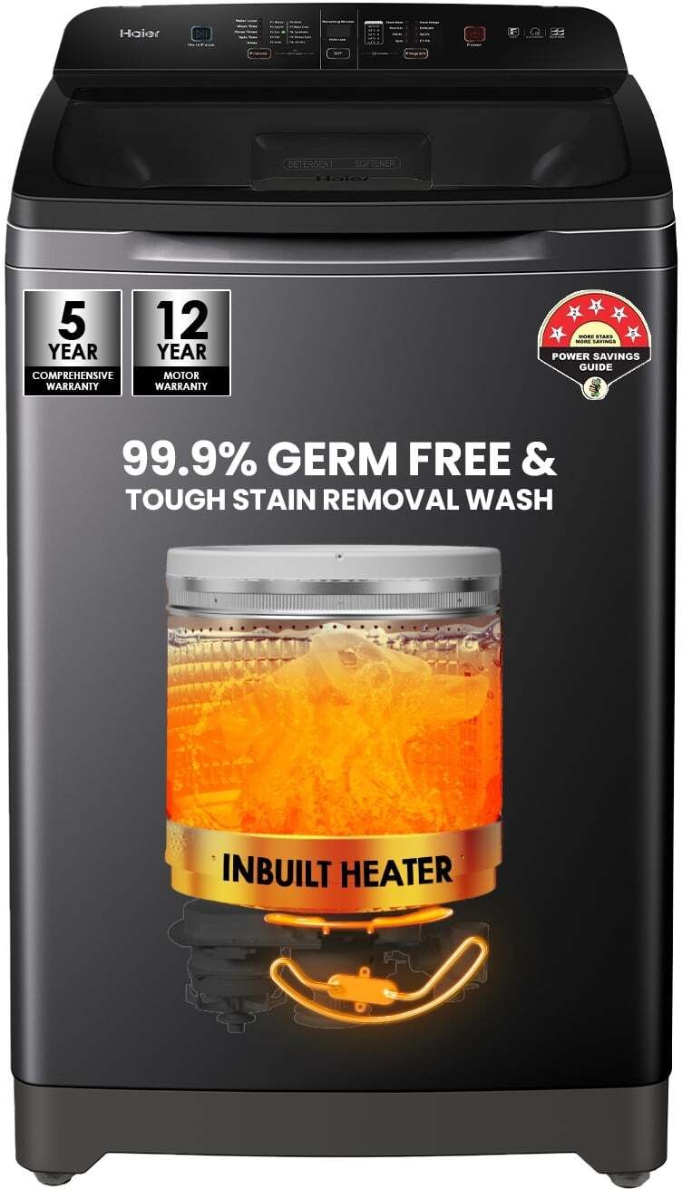 haier 8 kg Fully Automatic Top Load with In-built Heater Black, Grey-picture-16