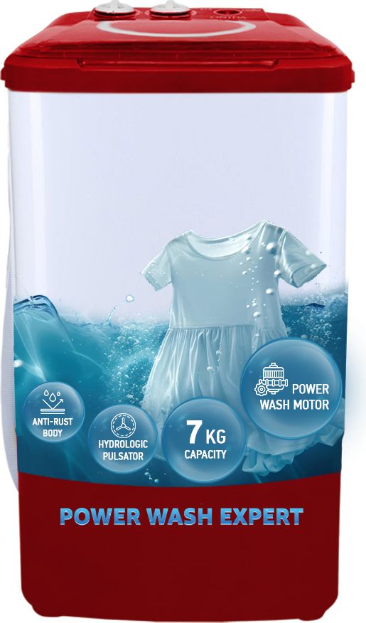 onida 7 kg Washer only White, Maroon-picture-45