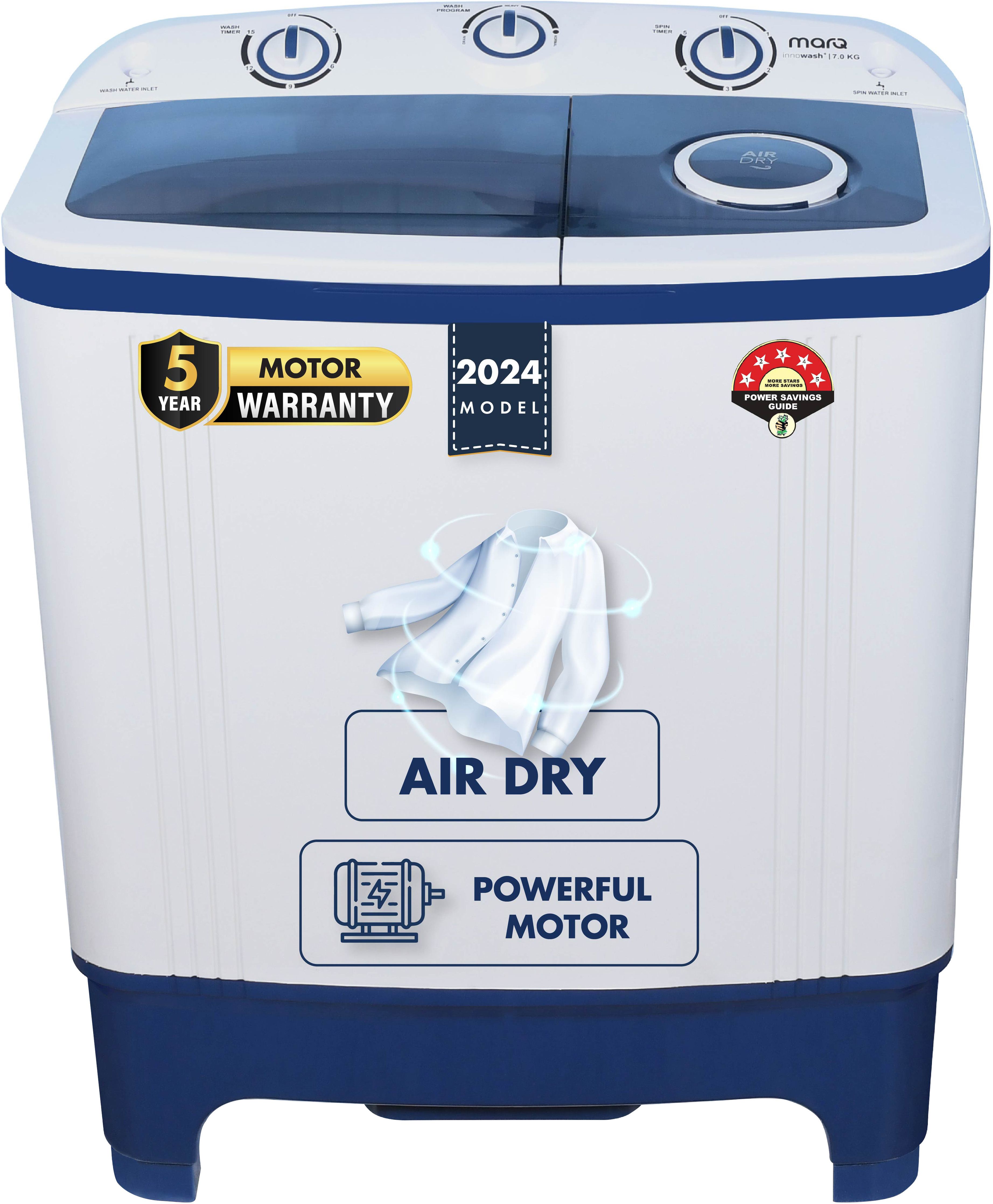 marq by flipkart 7 kg 5 Star Rating Innowash Range Semi Automatic Top Load Blue, White-picture-14