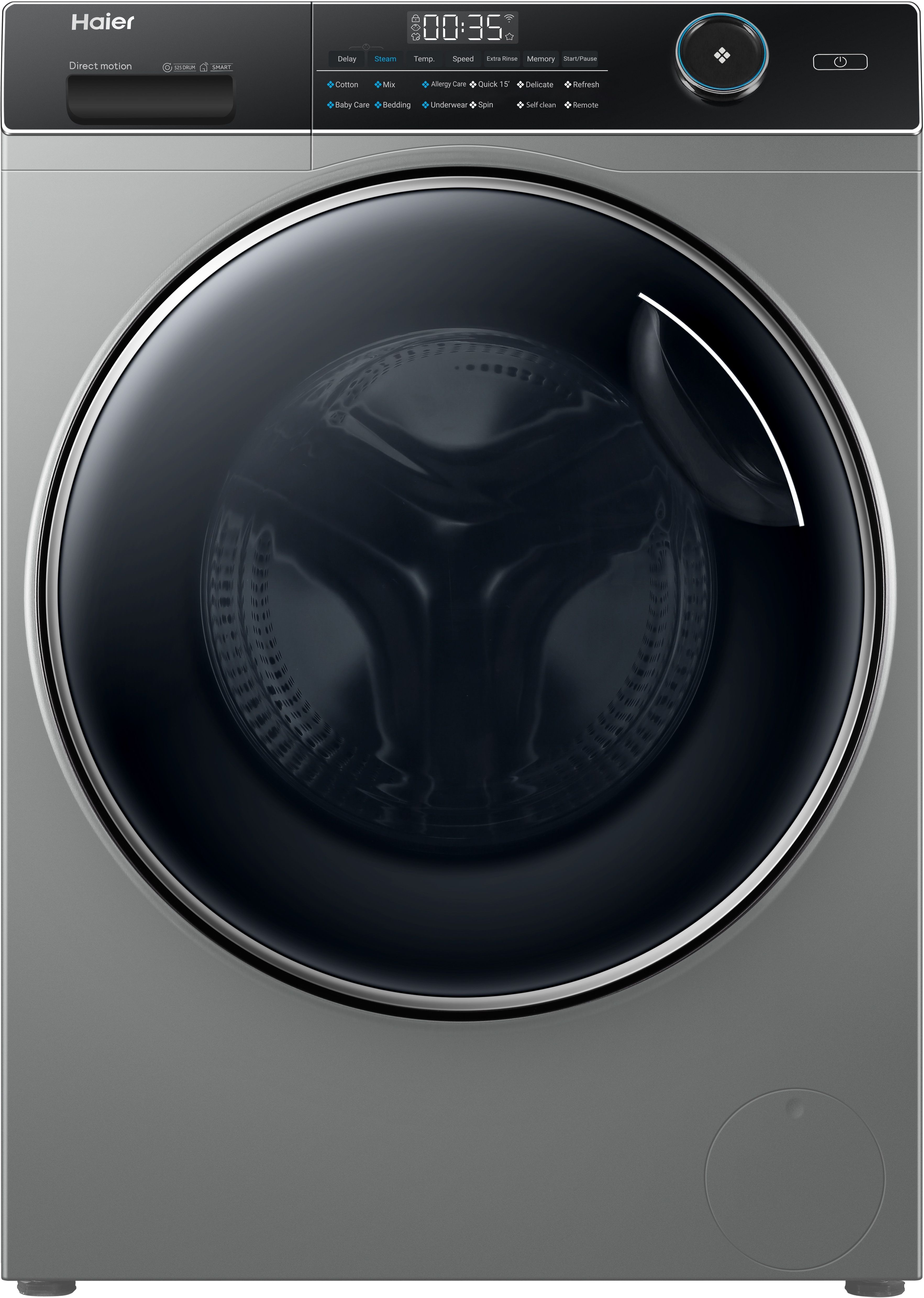 haier 8 kg Super Drum 525, Puri steam & Refresh Fully Automatic Front Load with In-built Heater Grey-picture-35