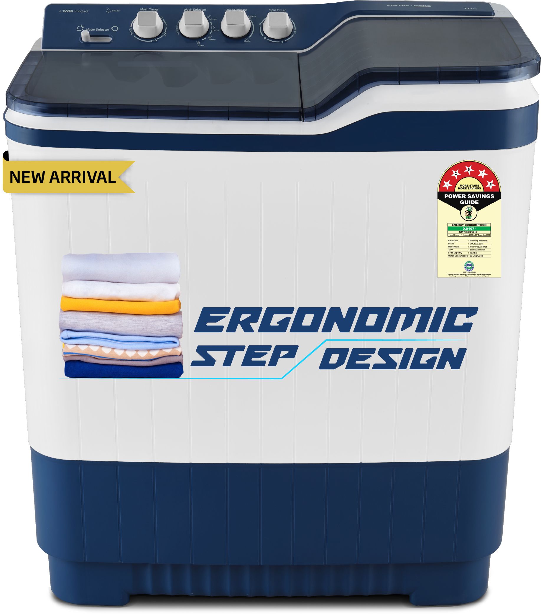 10 kg Semi Automatic Top Load Blue