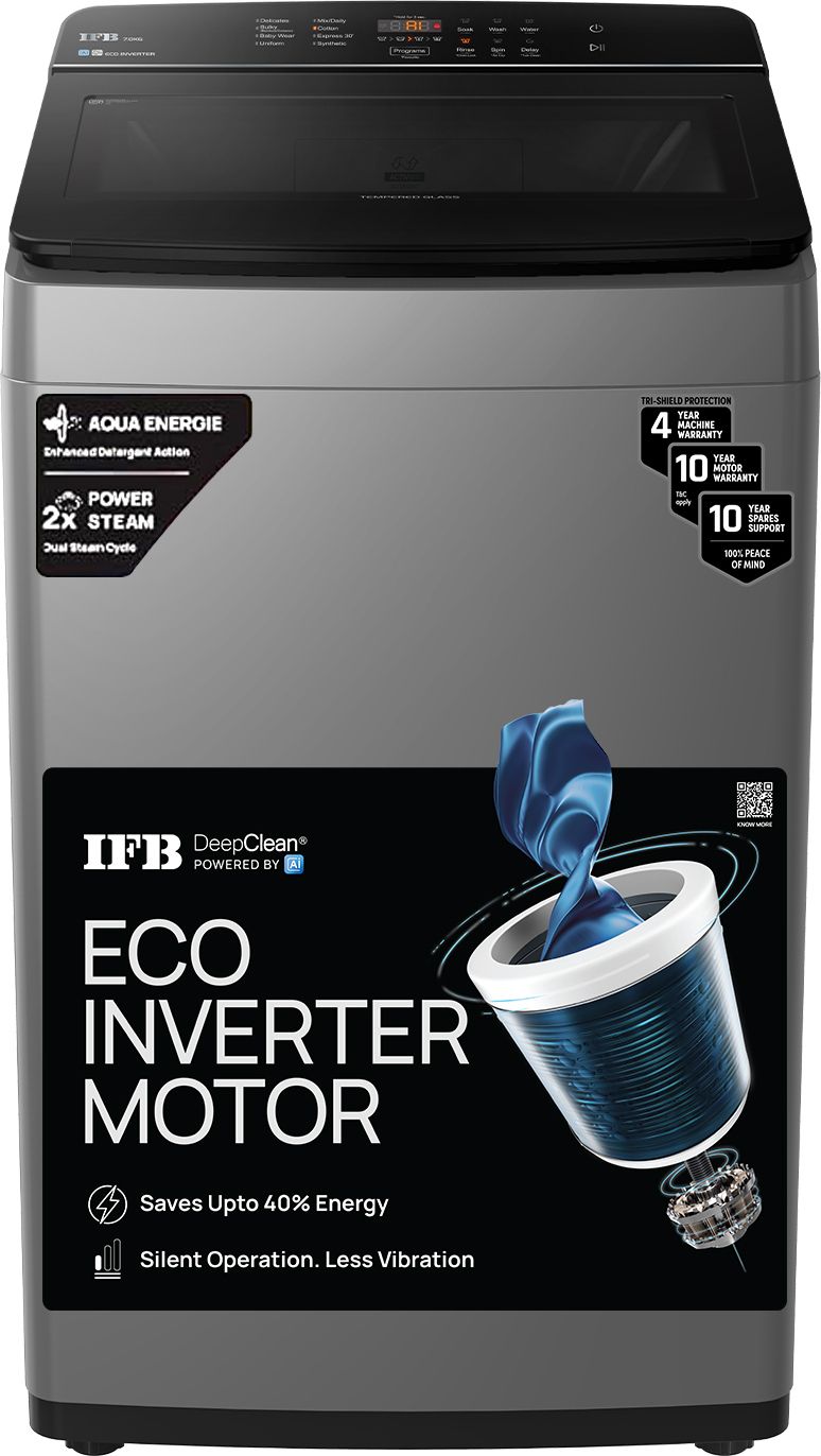 ifb 7 kg 5 Star AI Powered DeepClean Technology with Eco-inverter, Activmix, AquaEnergie, Inbuilt Wheels Fully Automatic Top Load Grey-picture-14