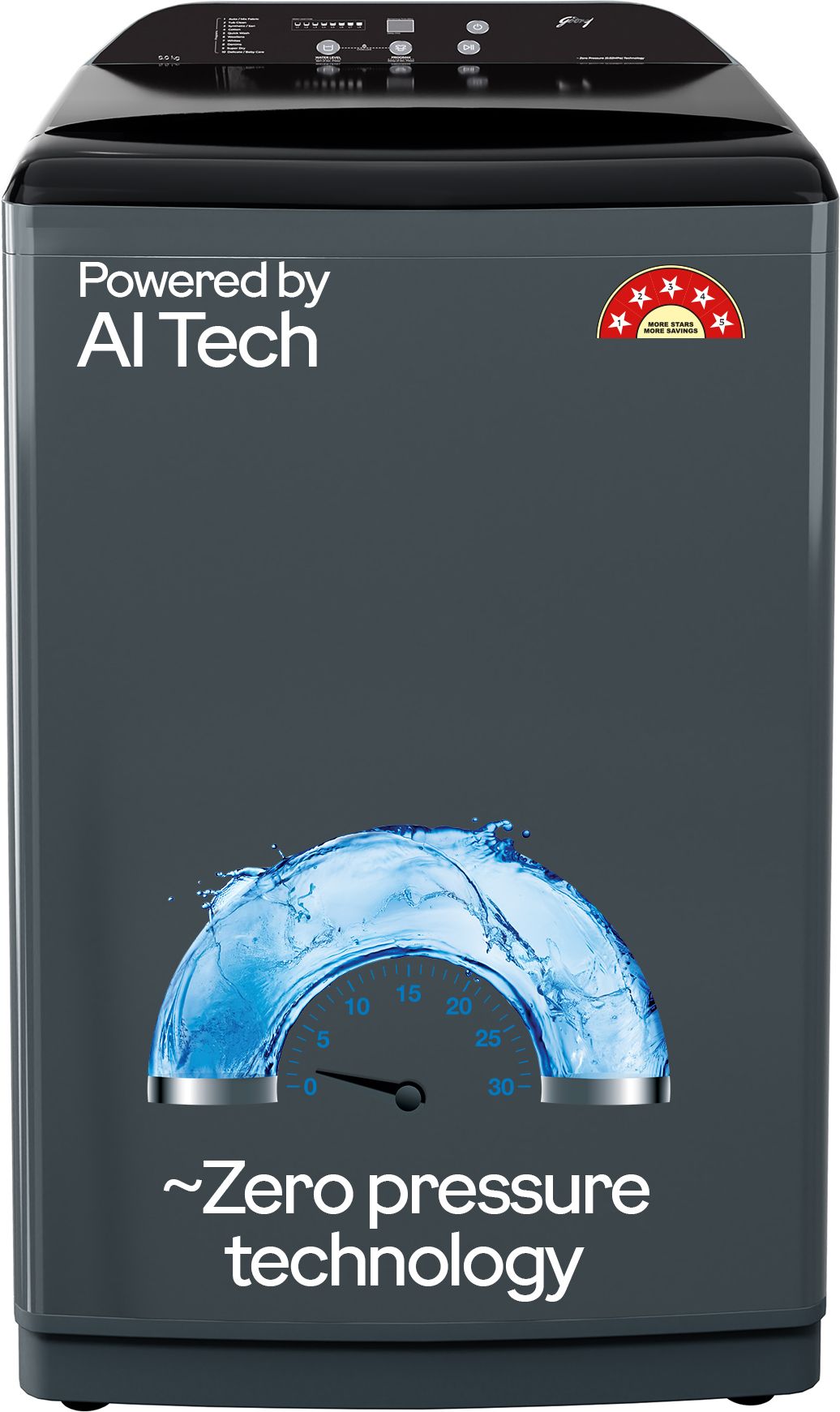 8 kg With AI Tech And Zero Pressure (0.02 MPa) Technology With Steel Drum Fully Automatic Top Load Grey, Black-image-19