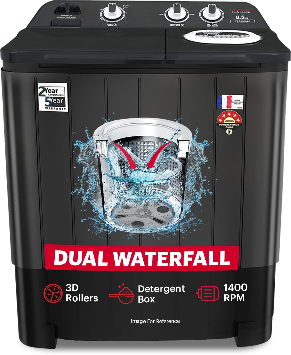 thomson 8.5 kg 5 Star Aqua Magic Semi Automatic Top Load Black-picture-16