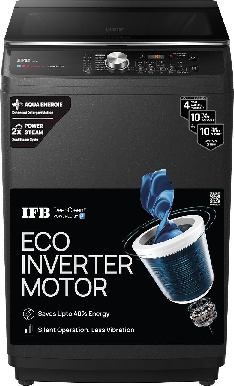 ifb 9 kg 5 Star AI Powered Deepclean Technology with Eco Inverter, Power Steam, Inbuilt Heater, Activmix Fully Automatic Top Load with In-built Heater Black-picture-22