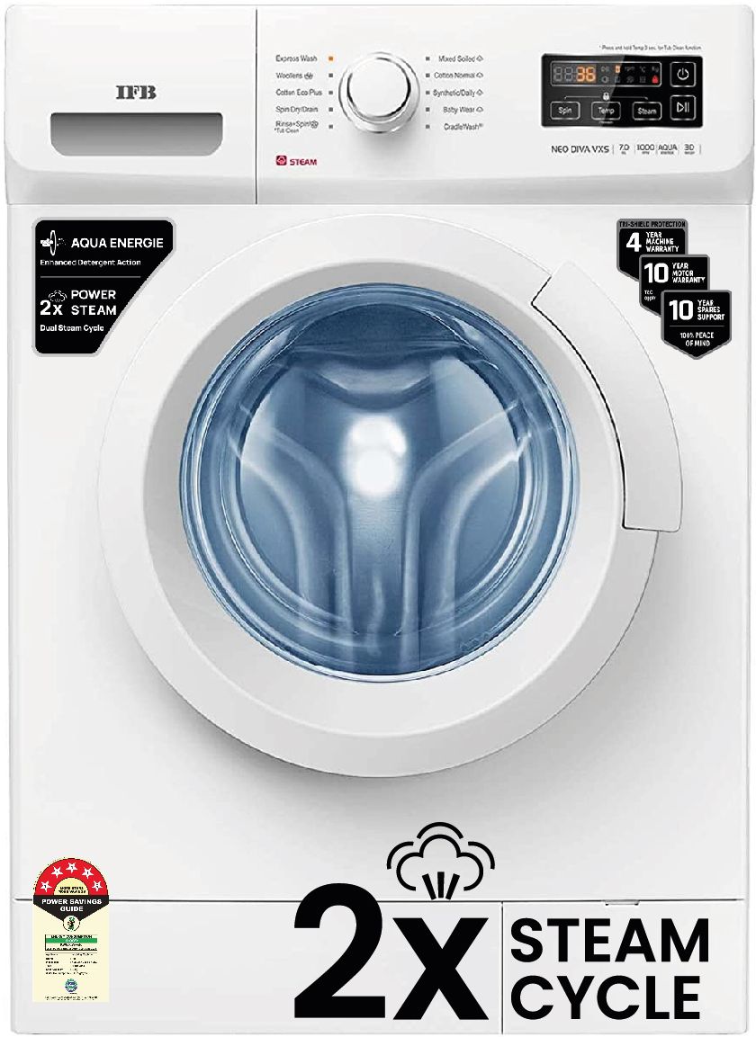 7 kg with Steam Wash, Aqua Energie, Anti-Allergen Fully Automatic Front Load with In-built Heater White-image-17