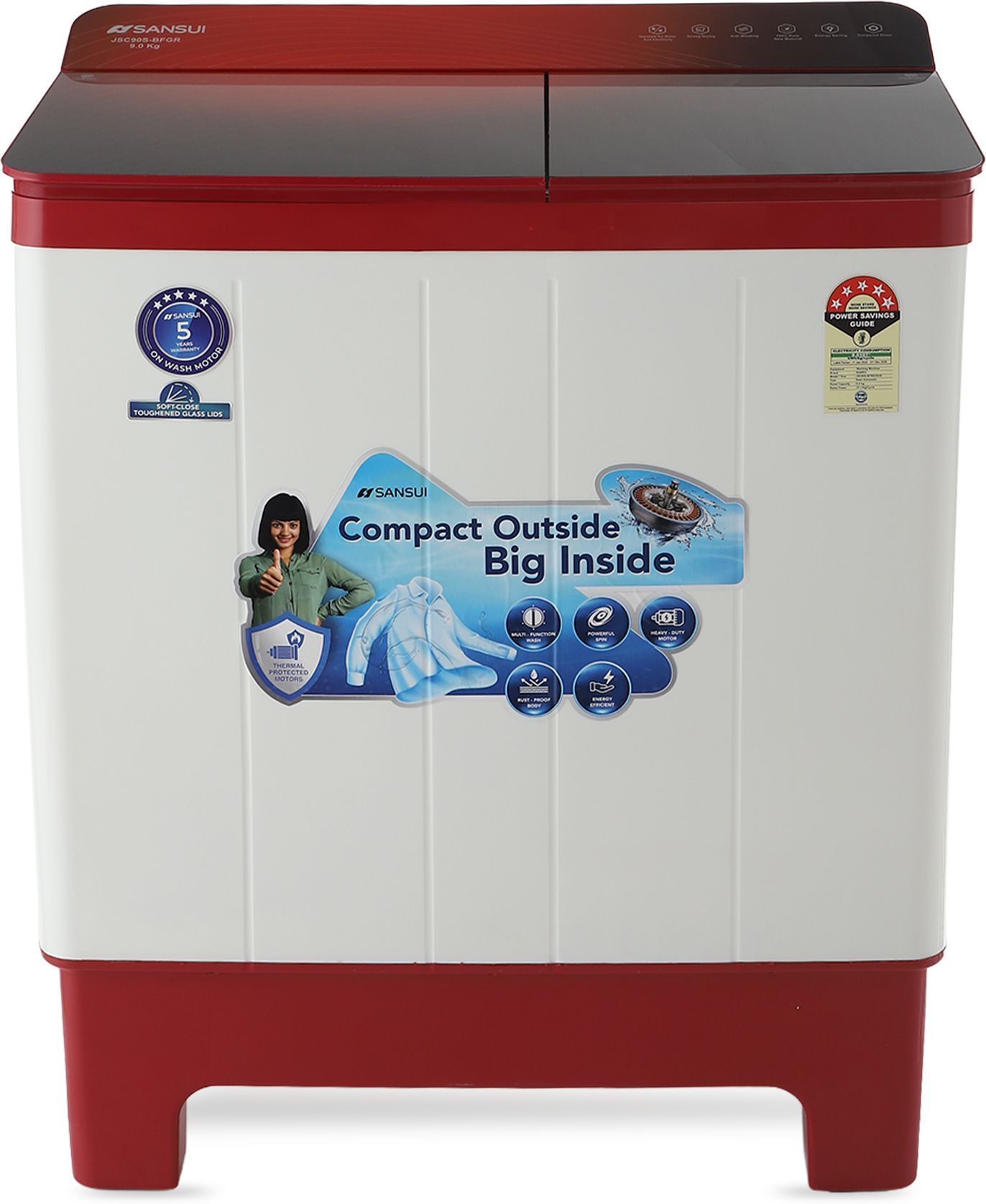 9 kg Semi Automatic Top Load Red-image-17