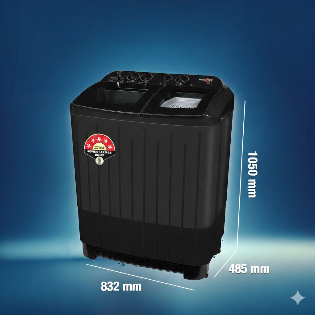 10 kg Semi Automatic Top Load Grey, White-image-48