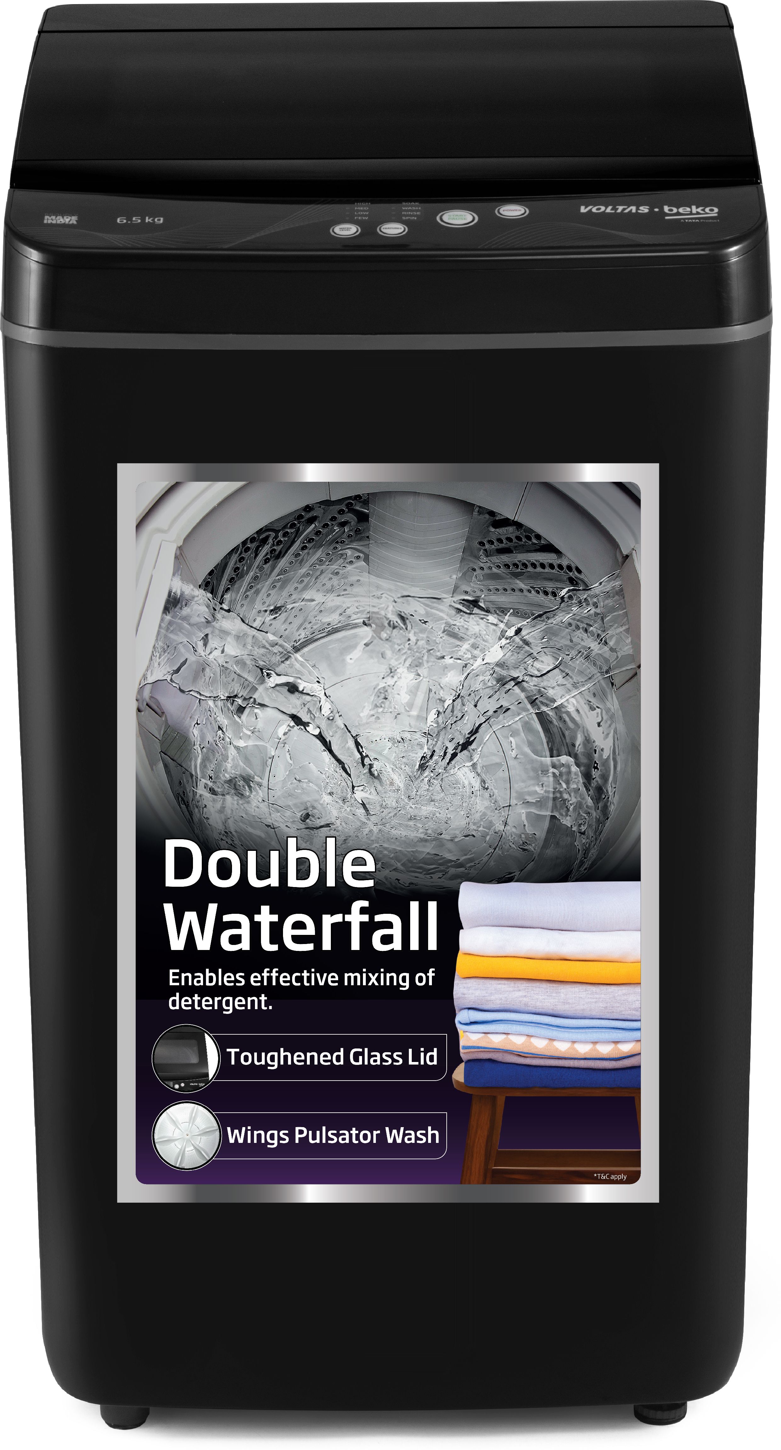 voltas beko by a tata product 6.5 kg Fully Automatic Top Load Black-picture-18