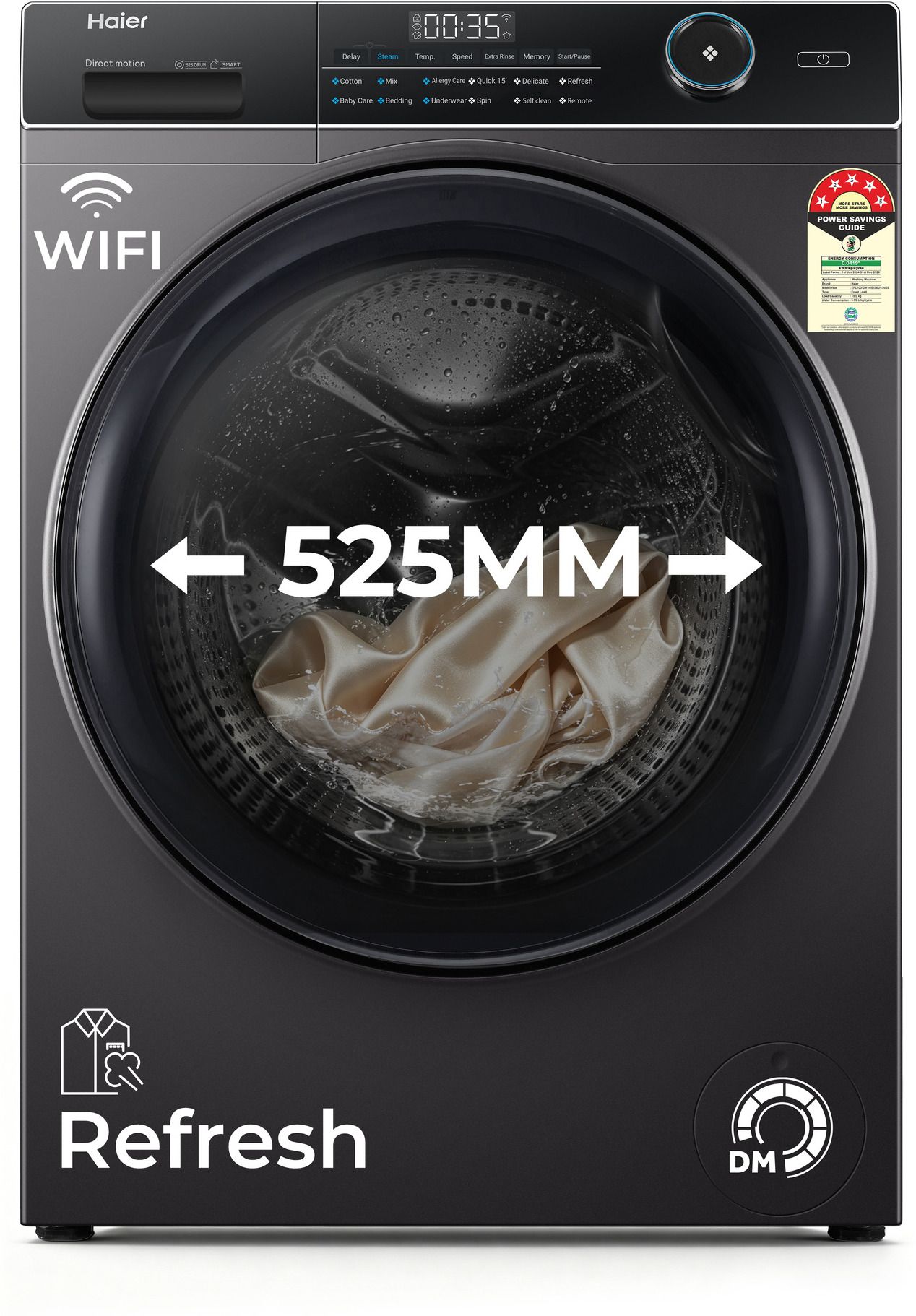 haier 10 kg 5 Star with AI Smart Wash, Hygiene Refresh, 525 mm Super Drum, Direct Motion Motor, Inbuilt Heater, WiFi Enabled, Washer Fully Automatic Front Load with In-built Heater Silver-picture-16