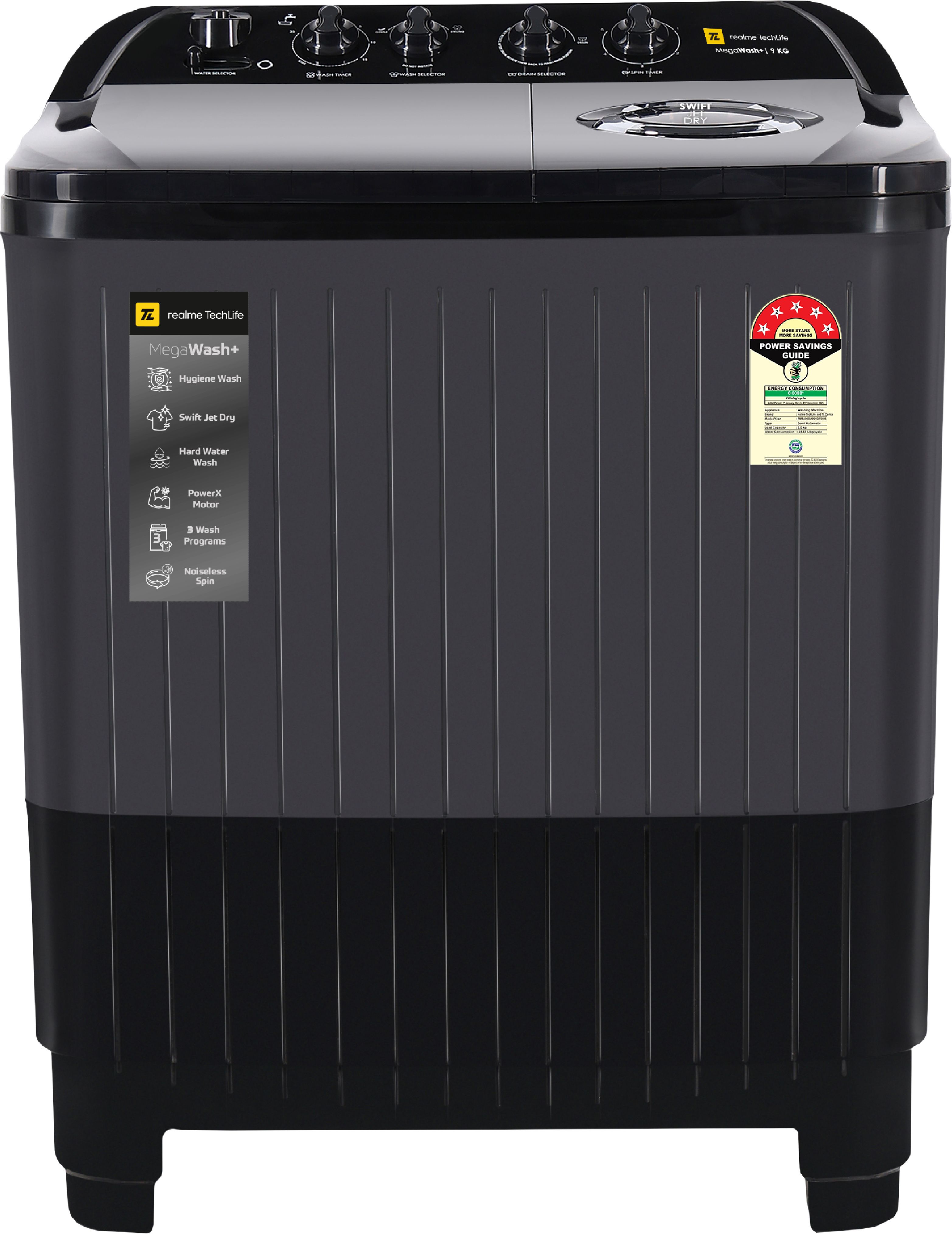 9 kg Semi Automatic Top Load Black, Grey-image-42