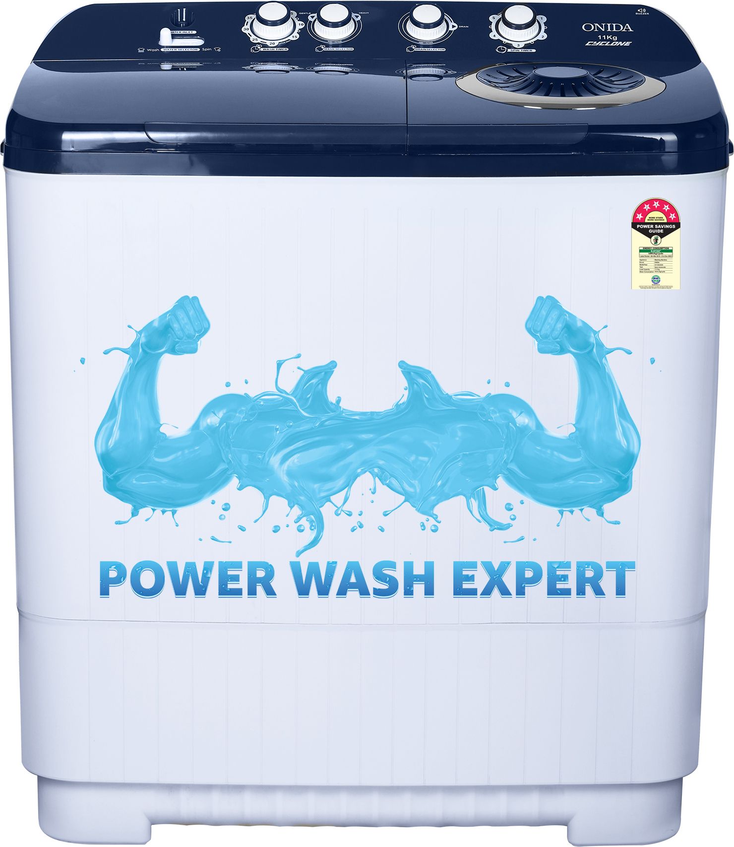 onida 11 kg 5 star Semi Automatic Top Load Blue, White-picture-22