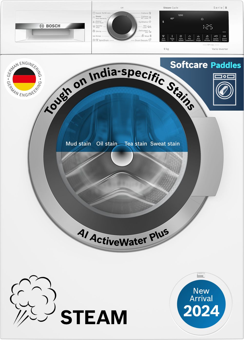9 kg Fully Automatic Front Load with In-built Heater White