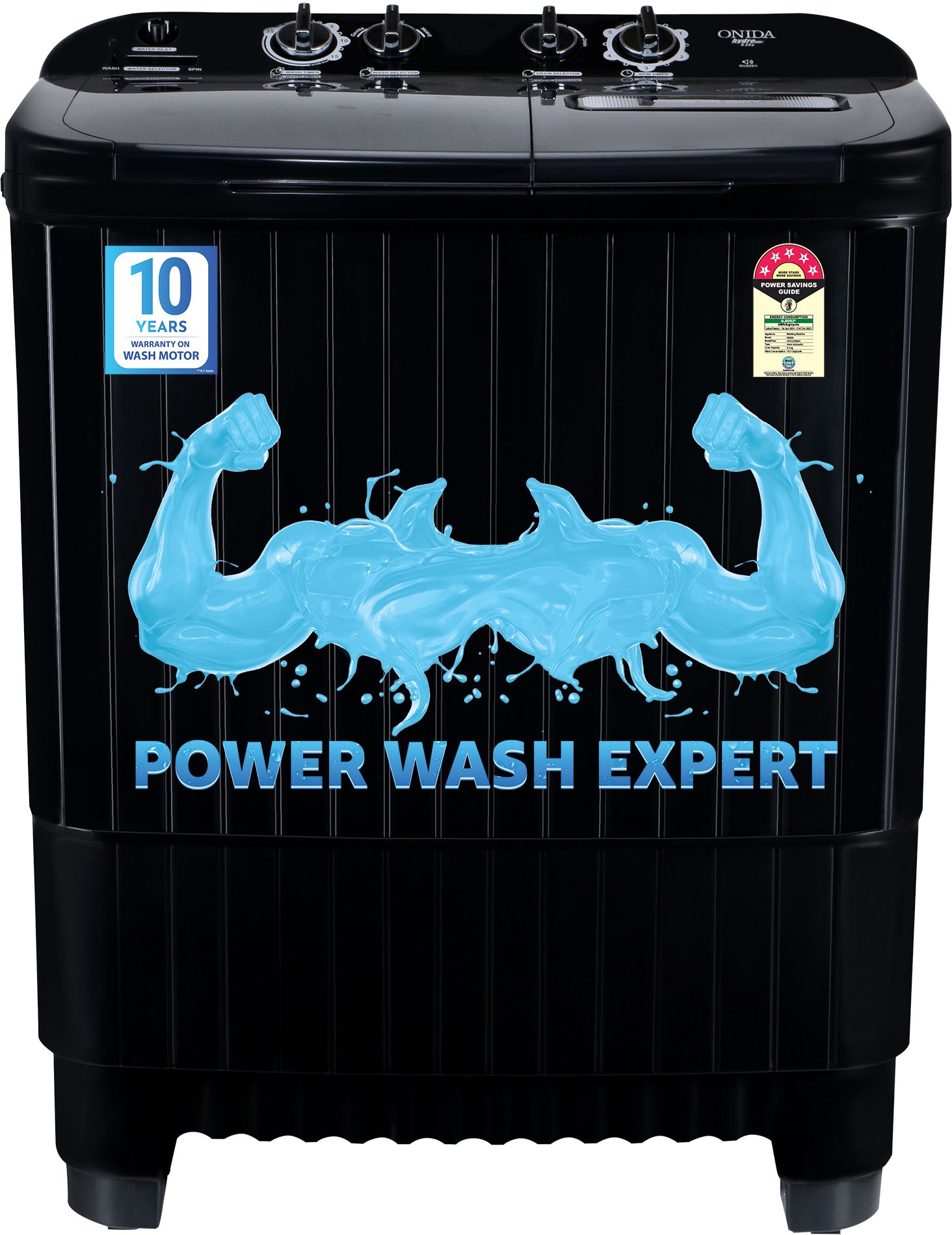 onida 9.5 kg 5 Star With Power Dry Technology Semi Automatic Top Load Black-picture-31