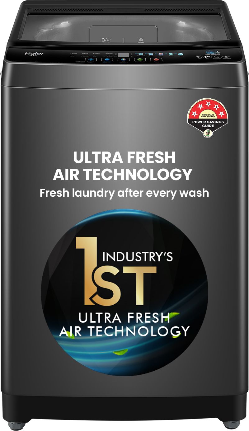 haier 10.5 kg With Ultra Fresh Air Technology, Oceanus Wave Steel Drum, Balance Clean Pulsator, Custom Wash Cycles with 15 Mins Quick Wash, Magic Filter Fully Automatic Top Load Grey, Black-picture-15