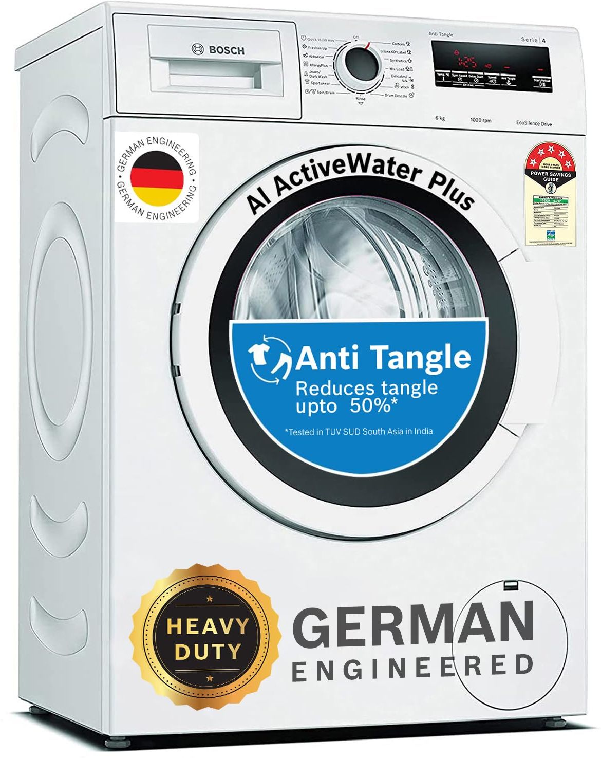 bosch 6 kg Drive Motor, Anti Tangle, Anti Vibration Fully Automatic Front Load White-picture-17