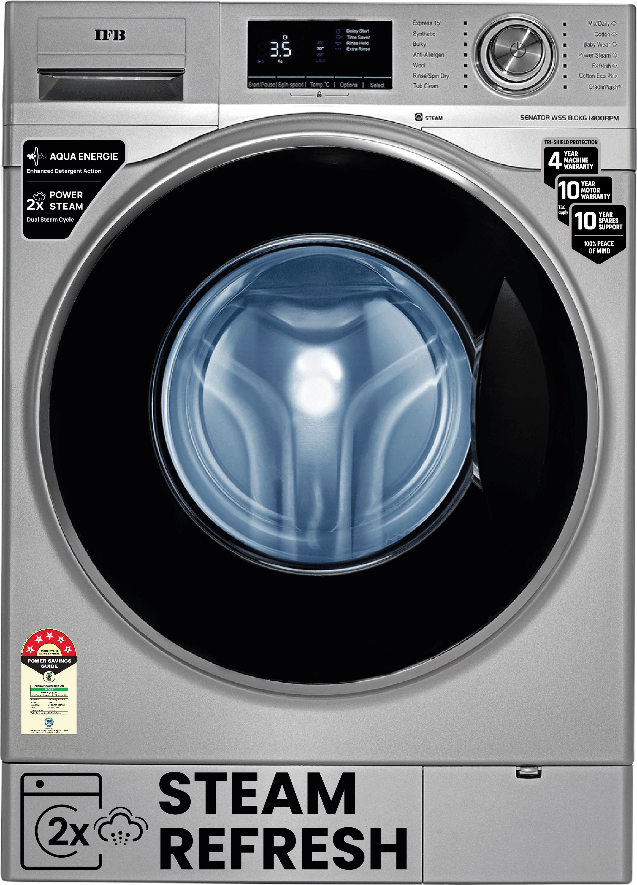 ifb 8 kg Powered by AI, 5 Star, Steam Refresh, Fully Automatic Front Load Grey-picture-34