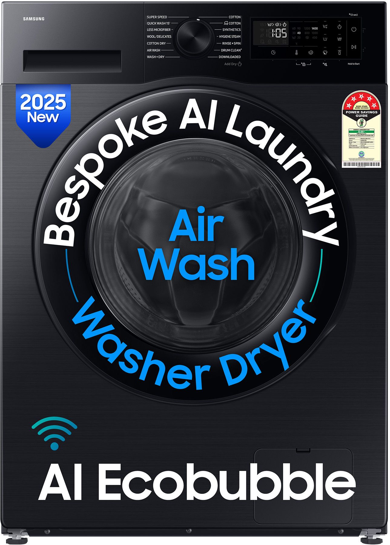 samsung 12/7 kg 5 Star, AI EcoBubble, AI Energy Mode, Air Wash, Super Speed, Hygiene Steam, Wi-Fi, Digital Inverter Washer with Dryer with In-built Heater Black-picture-17