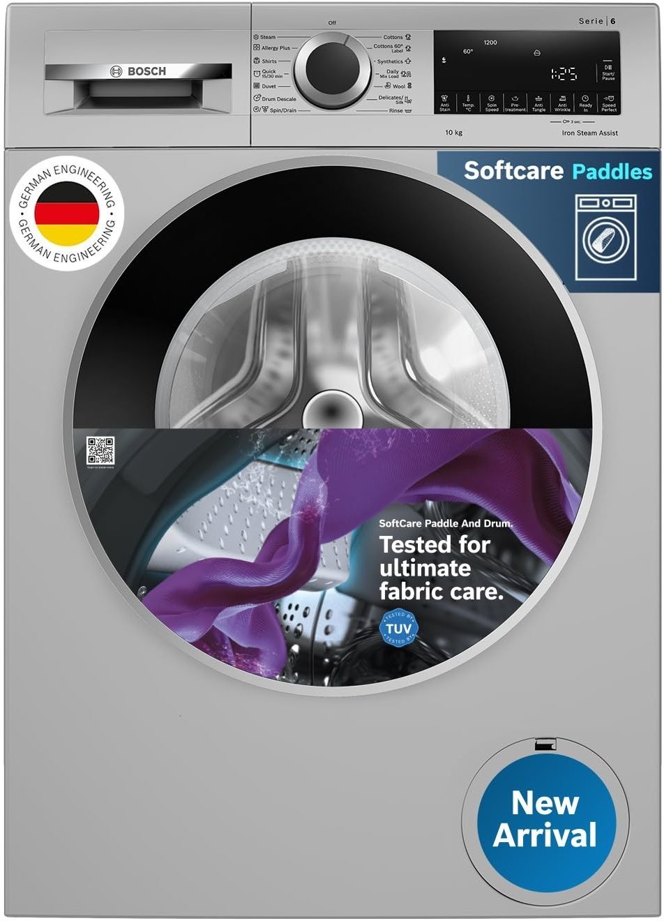 bosch 10 kg Fully Automatic Front Load with In-built Heater Silver-picture-1