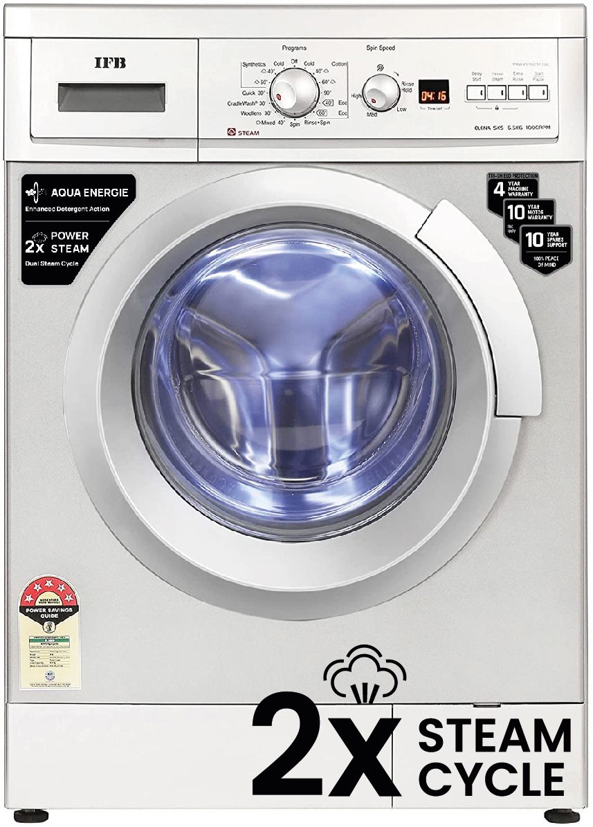 ifb 6.5 kg Powered by AI, 5 Star, with 2x Steam Cycle Fully Automatic Front Load with In-built Heater Silver-picture-29