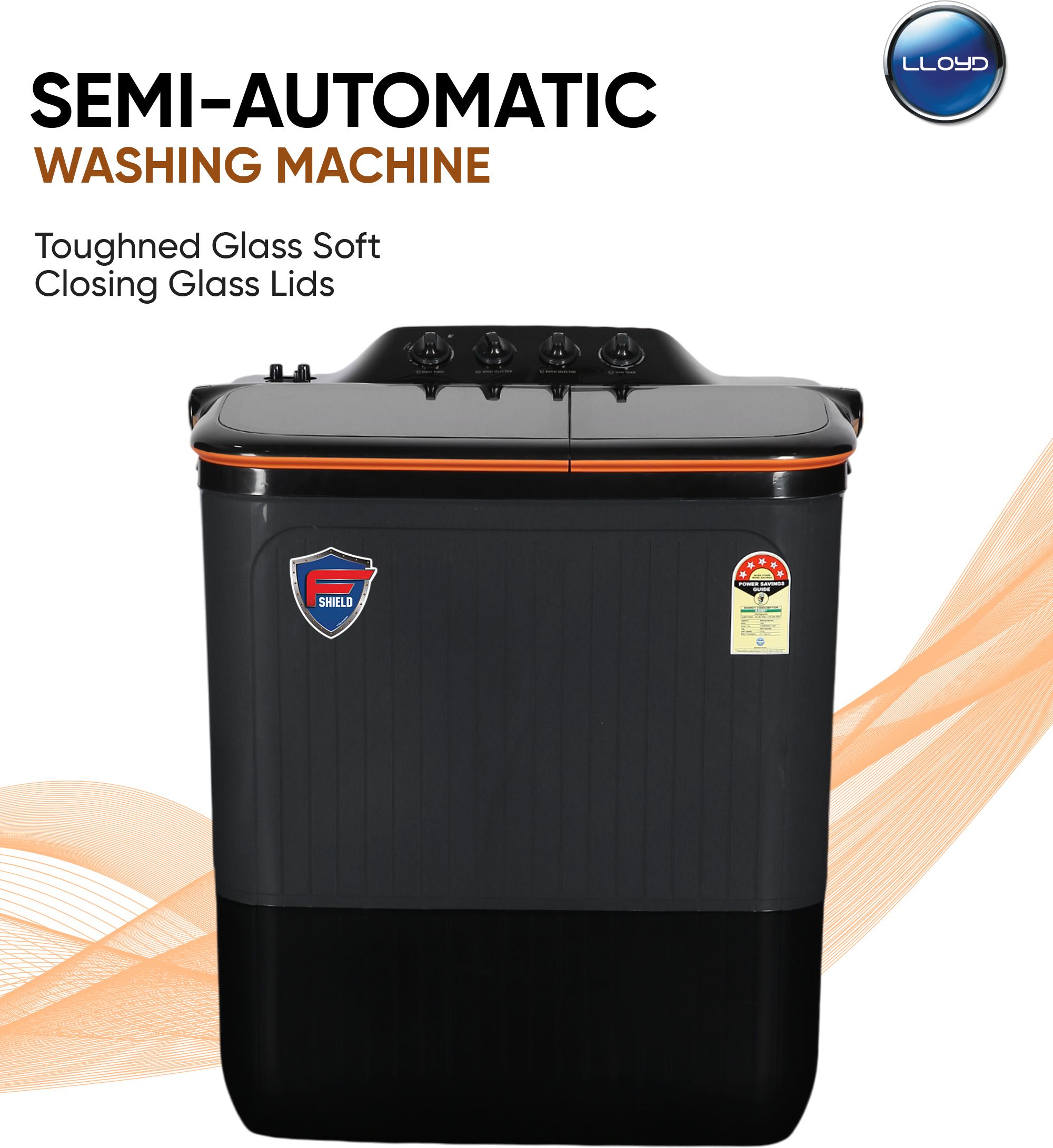 8 kg Semi Automatic Top Load Grey, Orange-image-40