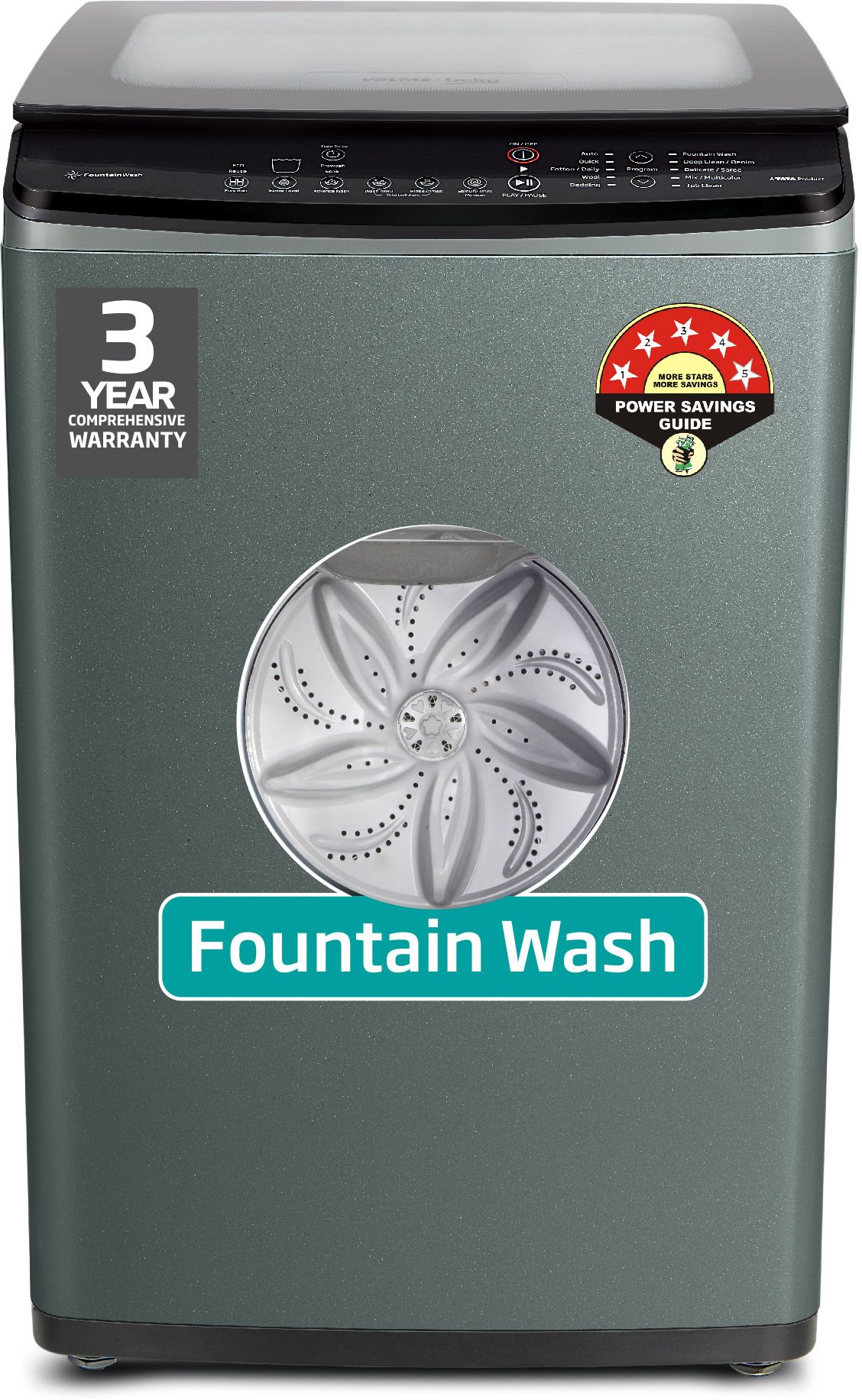 voltas beko by a tata product 8 kg Eco Wash and Fountain Wash Fully Automatic Top Load Black, Grey-picture-37